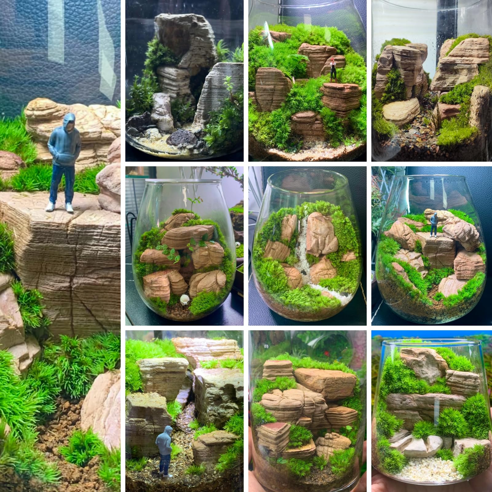 Natural Pagoda Stone & Melaleuca Stone for Aquarium - 40lb (12-14Pcs, 2-9inch) Creamy Texture Rocks for Fish Tank Decor, Terrarium Landscaping, Fairy Garden & Miniature Scenes - Perfect for Aquatic Habitats and Decorative Displays