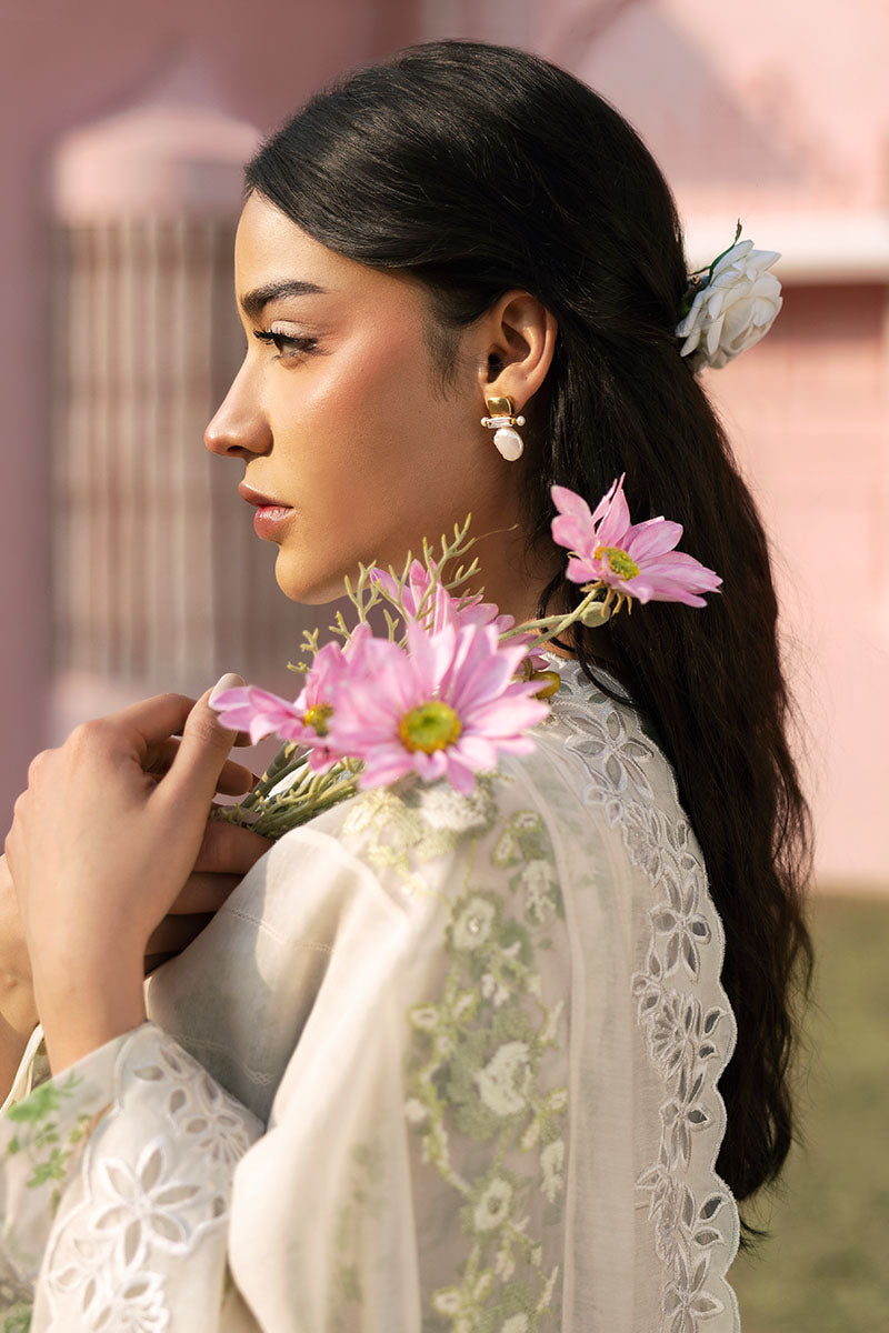 3PC Printed Lawn Suit with Green Trellis Design - Perfect for Summer Outfits, Garden Parties & Casual Wear