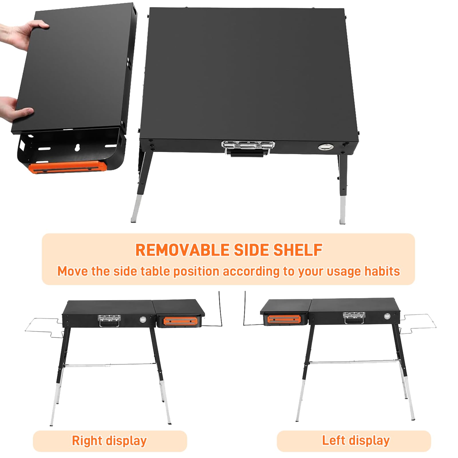 Portable Outdoor Grill Table - Heavy Duty Blackstone Griddle Stand with Wheels, Fits 17