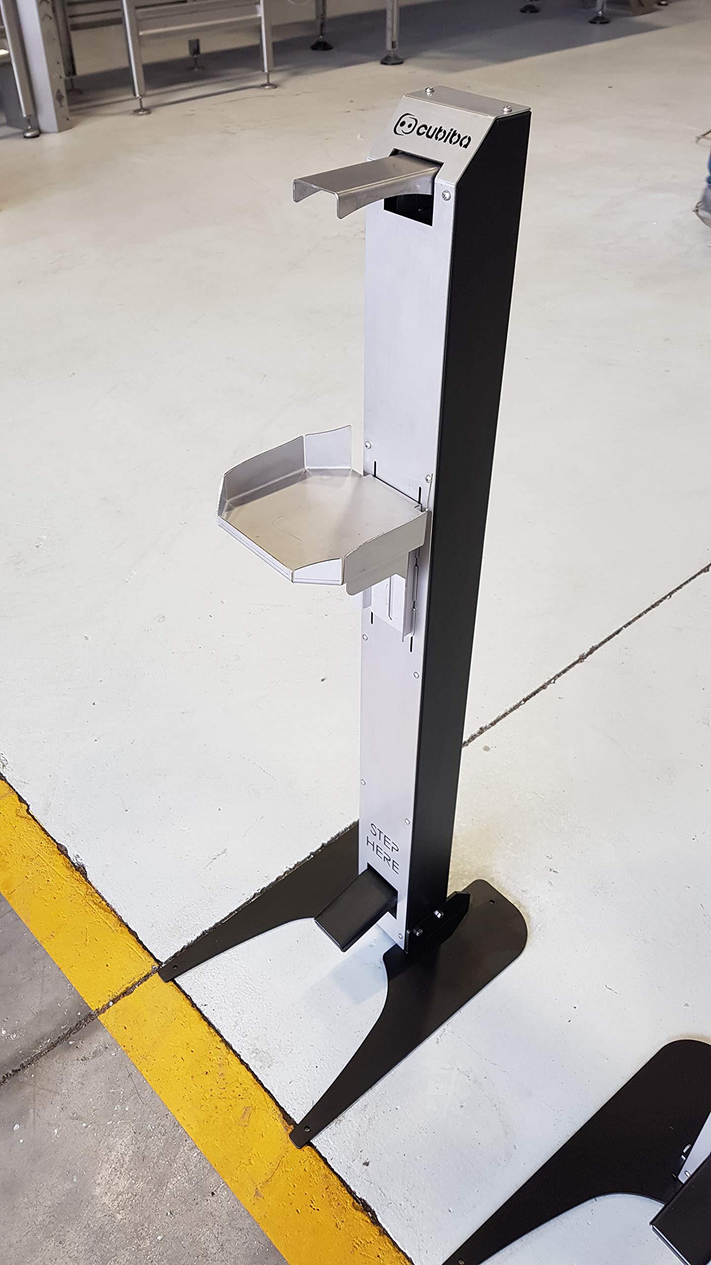 Foot Operated Hand Sanitizer Stand - Heavy Duty 100% Steel Base - Compatible with 1 Gallon Bottles - Non-Slip Stable Design for Home, Office & Public Spaces - Portable or Wall Mount Sanitizing Station for Touch-Free Hygiene