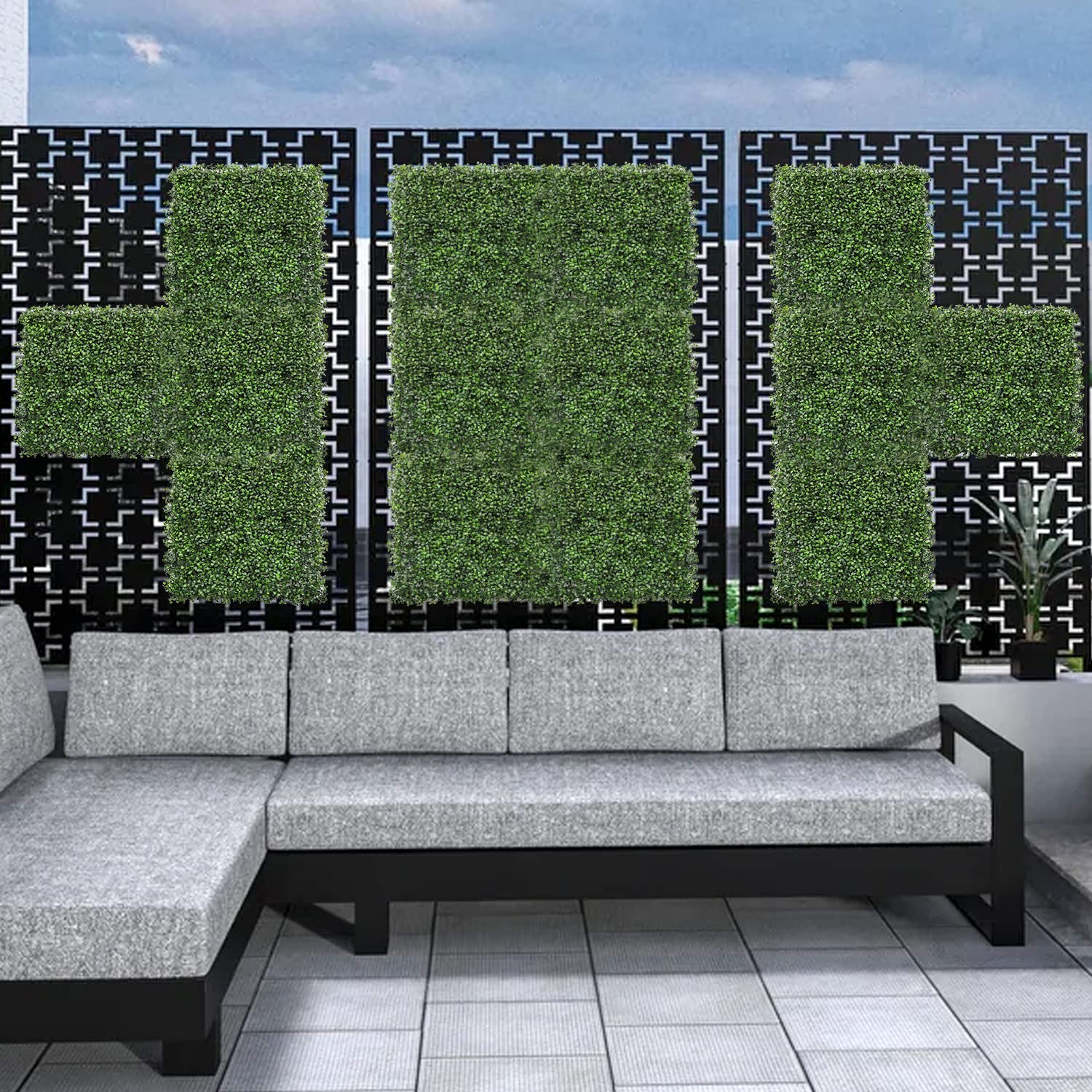 APICRED 12-Pack Artificial Boxwood Panels - 20