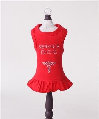 Service Dog Dress for Small & Medium Dogs - Red Pet Costume for Emotional Support & Therapy Dogs | Perfect for Halloween, Parties & Special Events