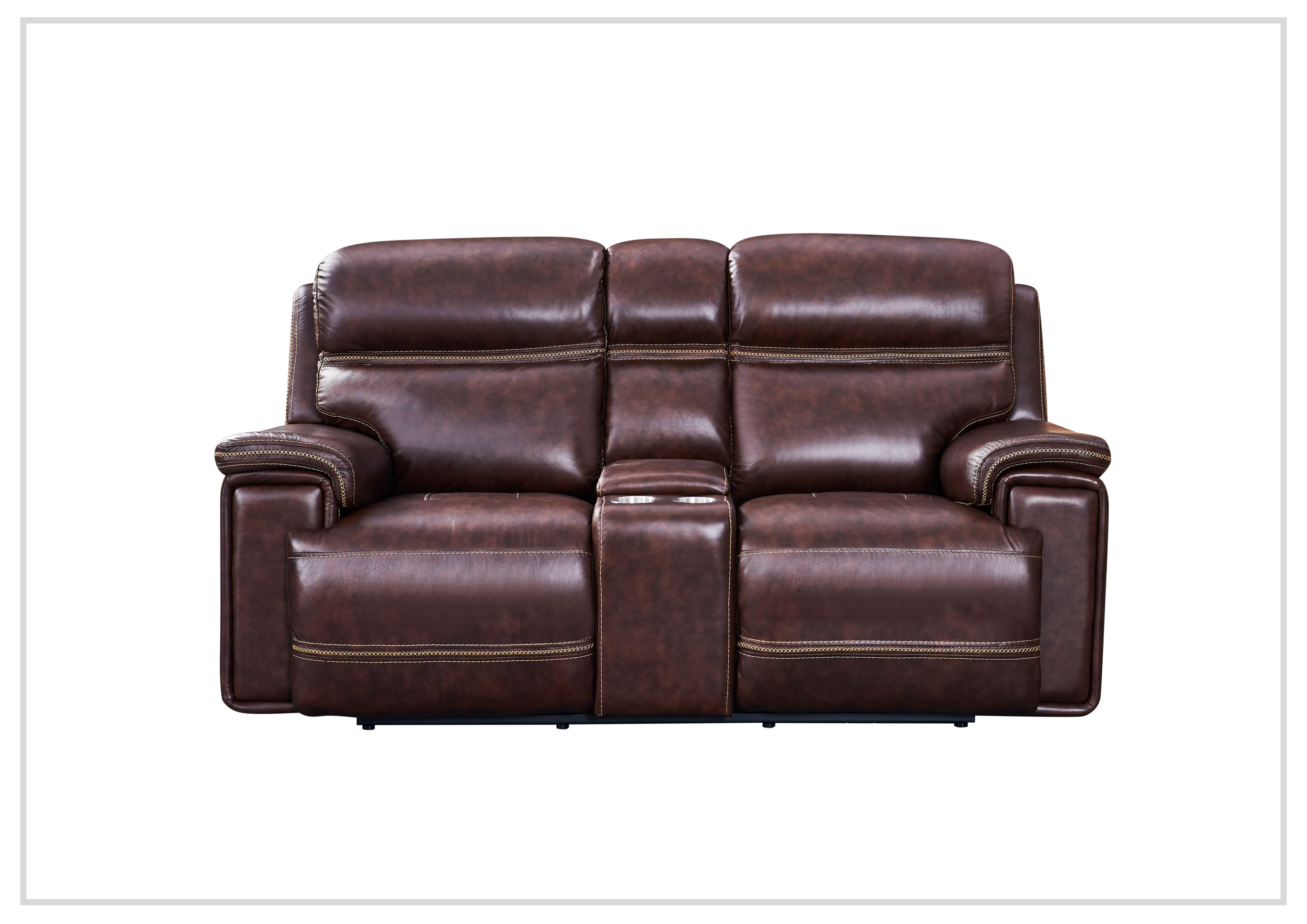 Gio Italia Fabiano Power Reclining Leather 2-Seater Sofa - Modern Living Room Furniture for Home Theater & Relaxation