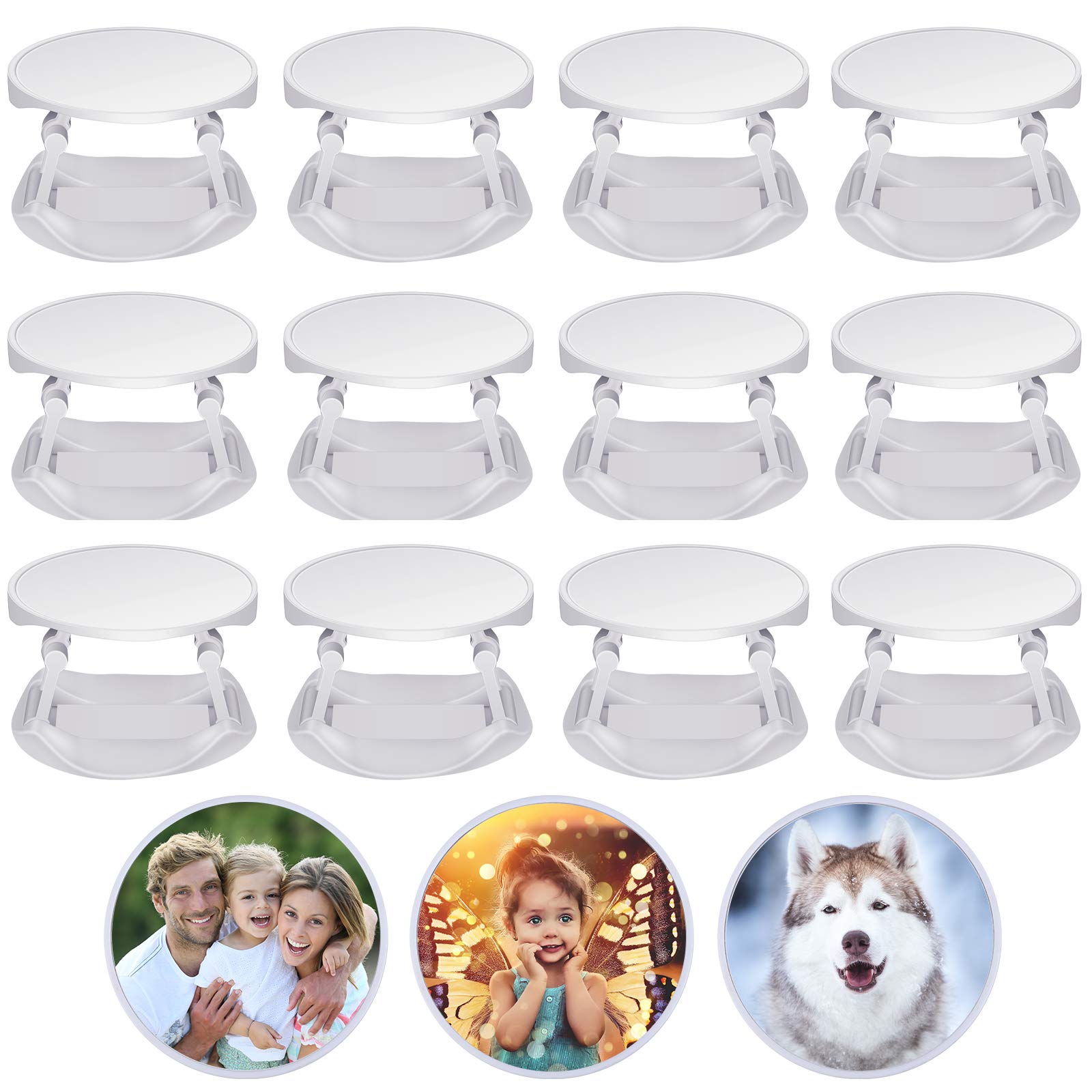 15-Piece Blank Sublimation Phone Holders - Collapsible Adhesive Grip Stand for Tablets & Cell Phones with Double-Sided Tape (White) - Perfect for Home, Office, and Travel Use