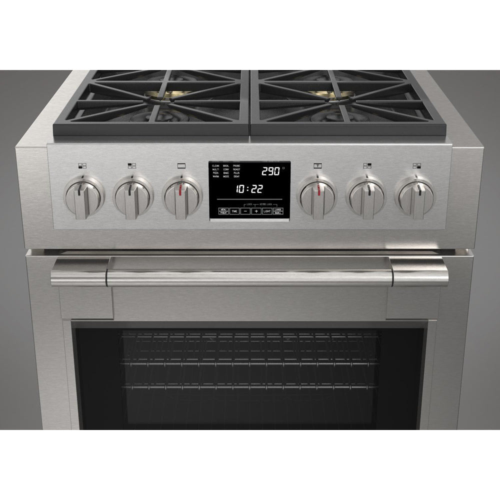 Fulgor Milano 30-inch 600 Series Dual Fuel Range - 4 Burner Stainless Steel Gas Stove & Electric Oven (Model F6PDF304S1) | Perfect for Modern Kitchens & Professional Cooking
