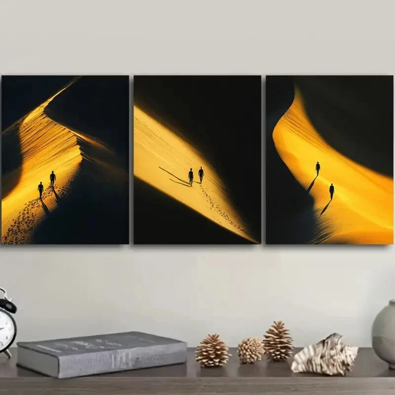 3-Piece 'He Came Out of the Light' Metal Wall Art Prints - Ready to Hang Modern Home Decor for Living Room, Bedroom & Office