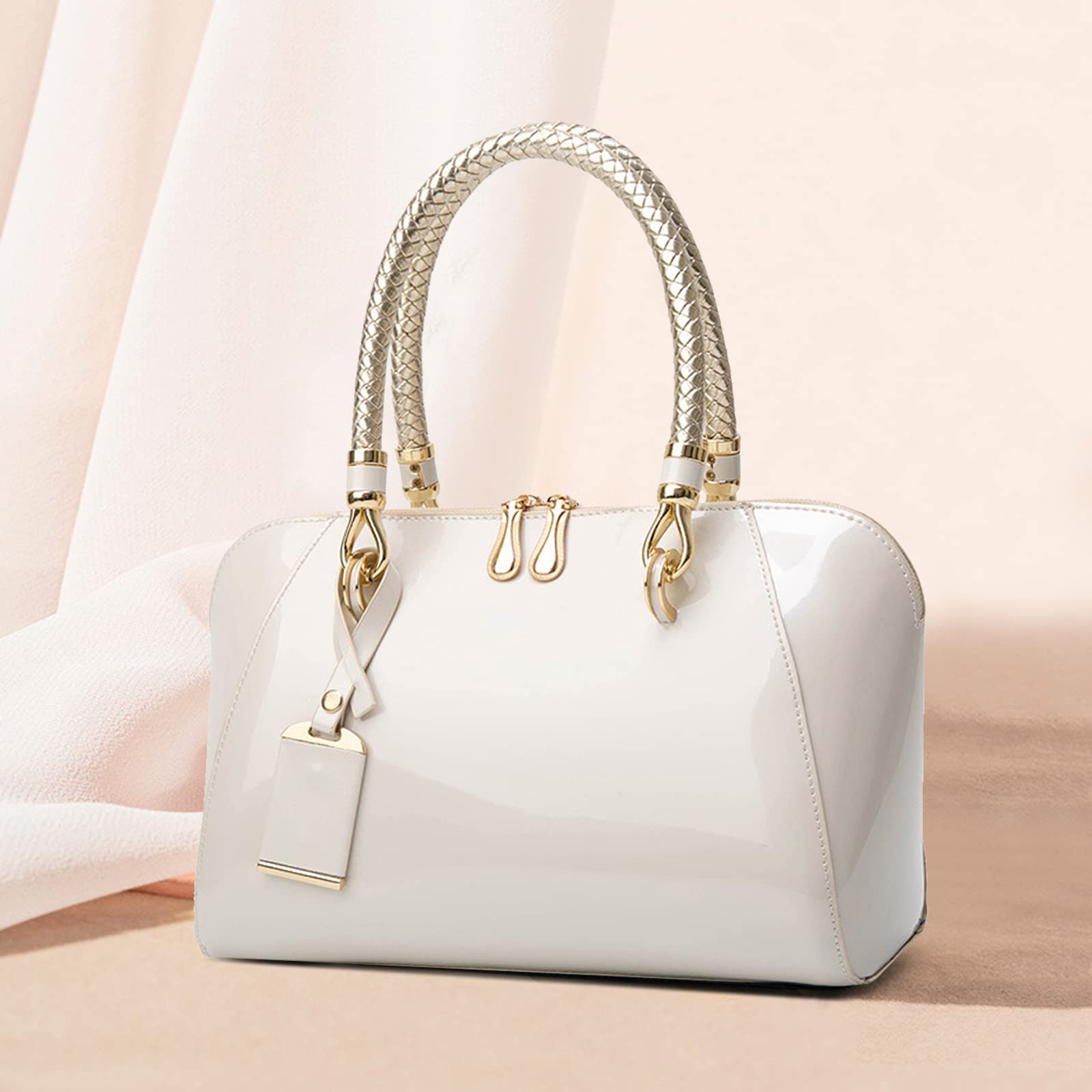 Nicole & Doris Women's Handbag Purses - Patent Leather Top Handle Bags, Elegant Clutches & Small Shoulder Bags for Evening, Work & Party | Fashion Accessories for Women
