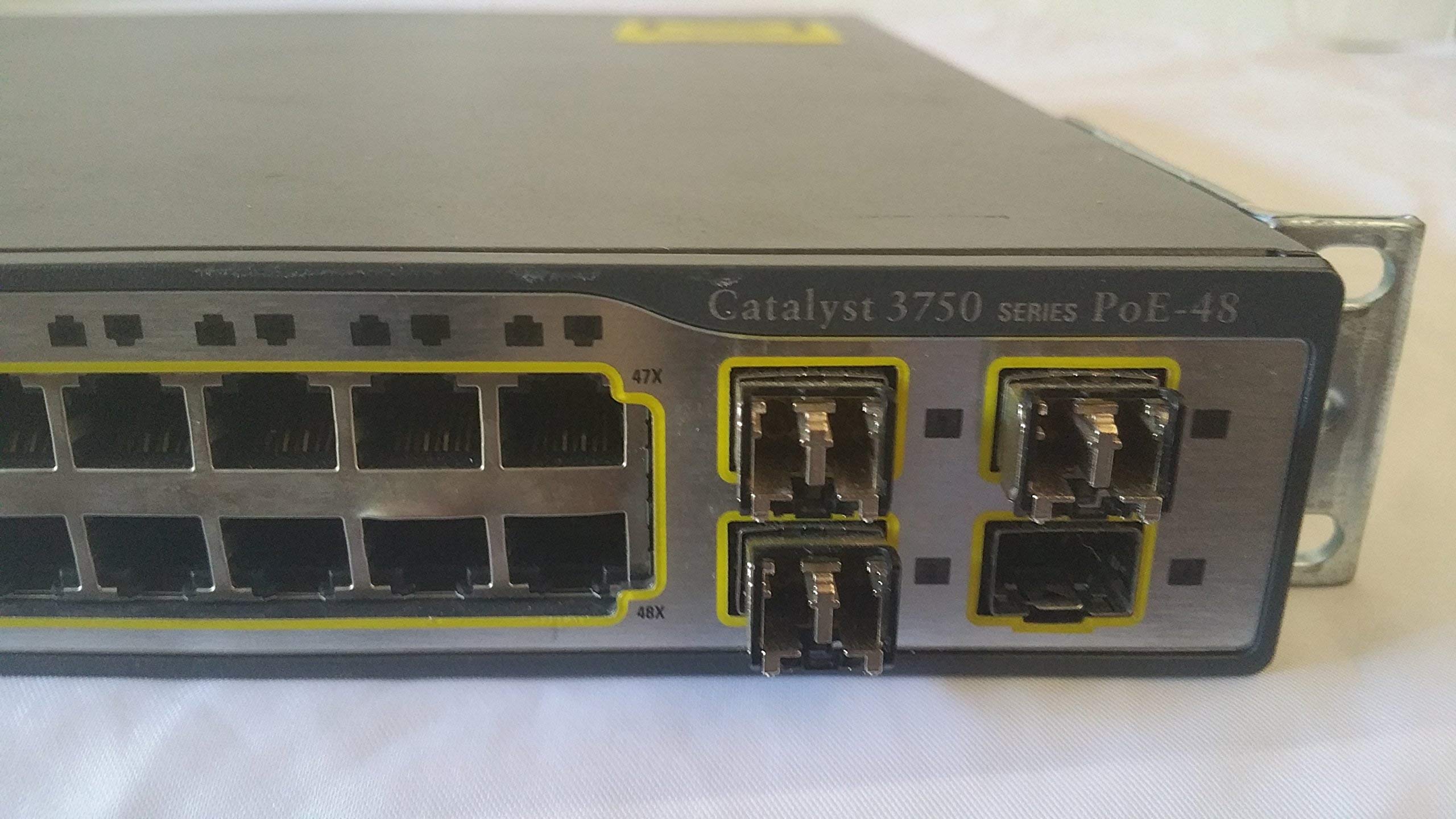 Cisco WS-C3750V2-48PS-S Catalyst 3750V2 48-Port Gigabit PoE Switch | 370W Power Over Ethernet | Layer 3 Managed Network Switch | Refurbished & Tested | Ideal for Office, Data Center & Enterprise Networking