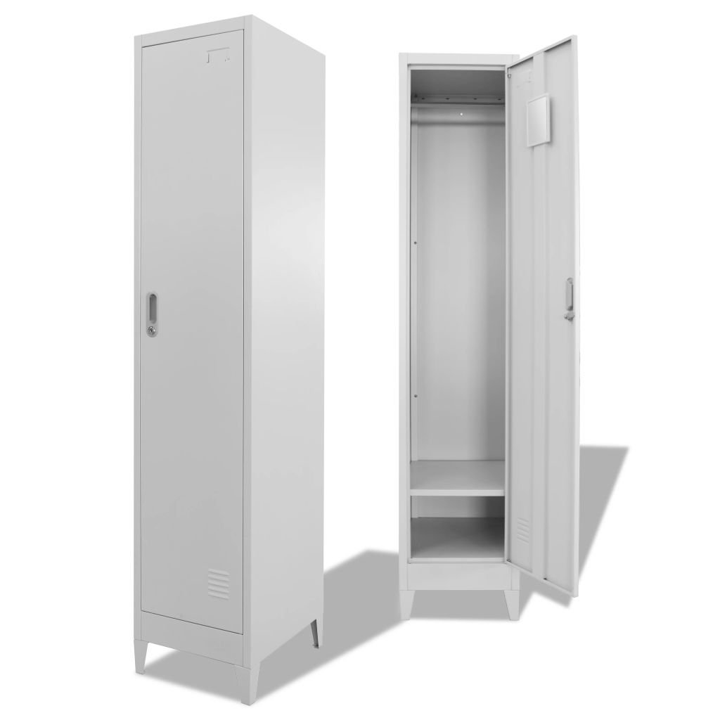 vidaXL Metal Locker Storage Cabinet - Tall Office & Employee Locker for Garage, Kitchen, Laundry Room - Durable Organization Solution for Home & Workplace