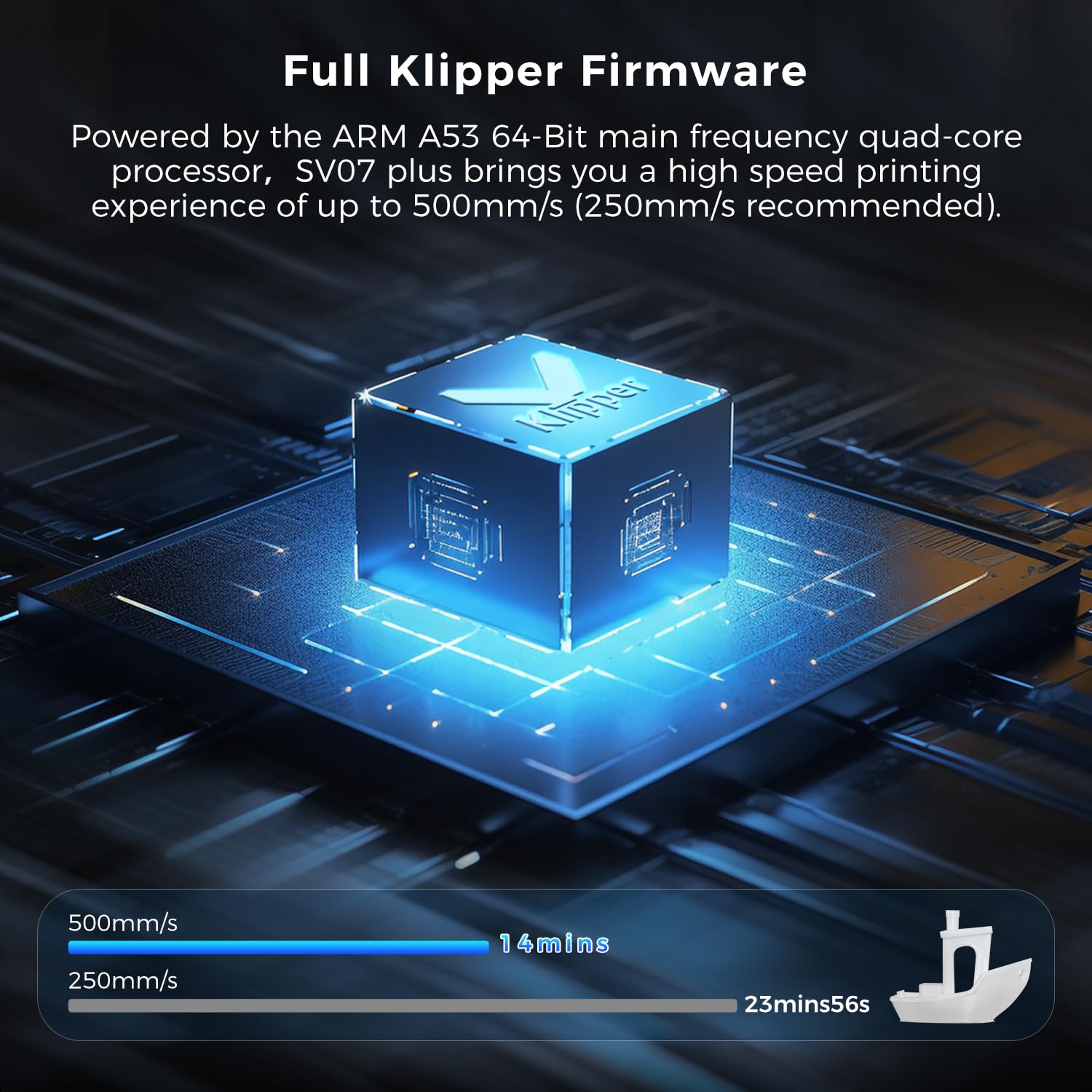 Sovol SV07 Plus 3D Printer with Klipper Firmware - 500mm/s Max Speed, 300℃ High Temp, 600W PSU, 420W Heated Bed, 5