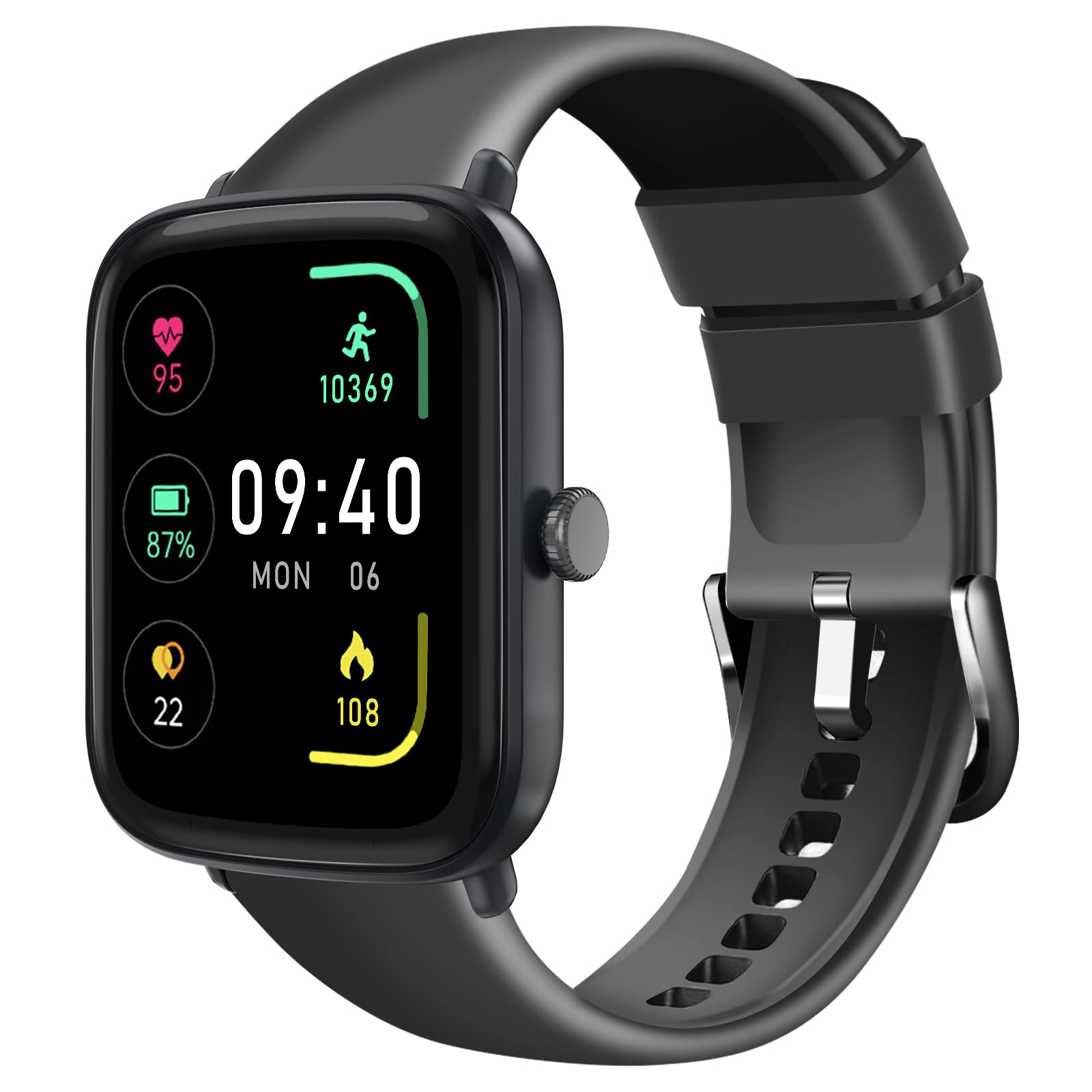 Smart Fitness Tracker Watch with Heart Rate, Blood Oxygen & Sleep Monitor - 1.7