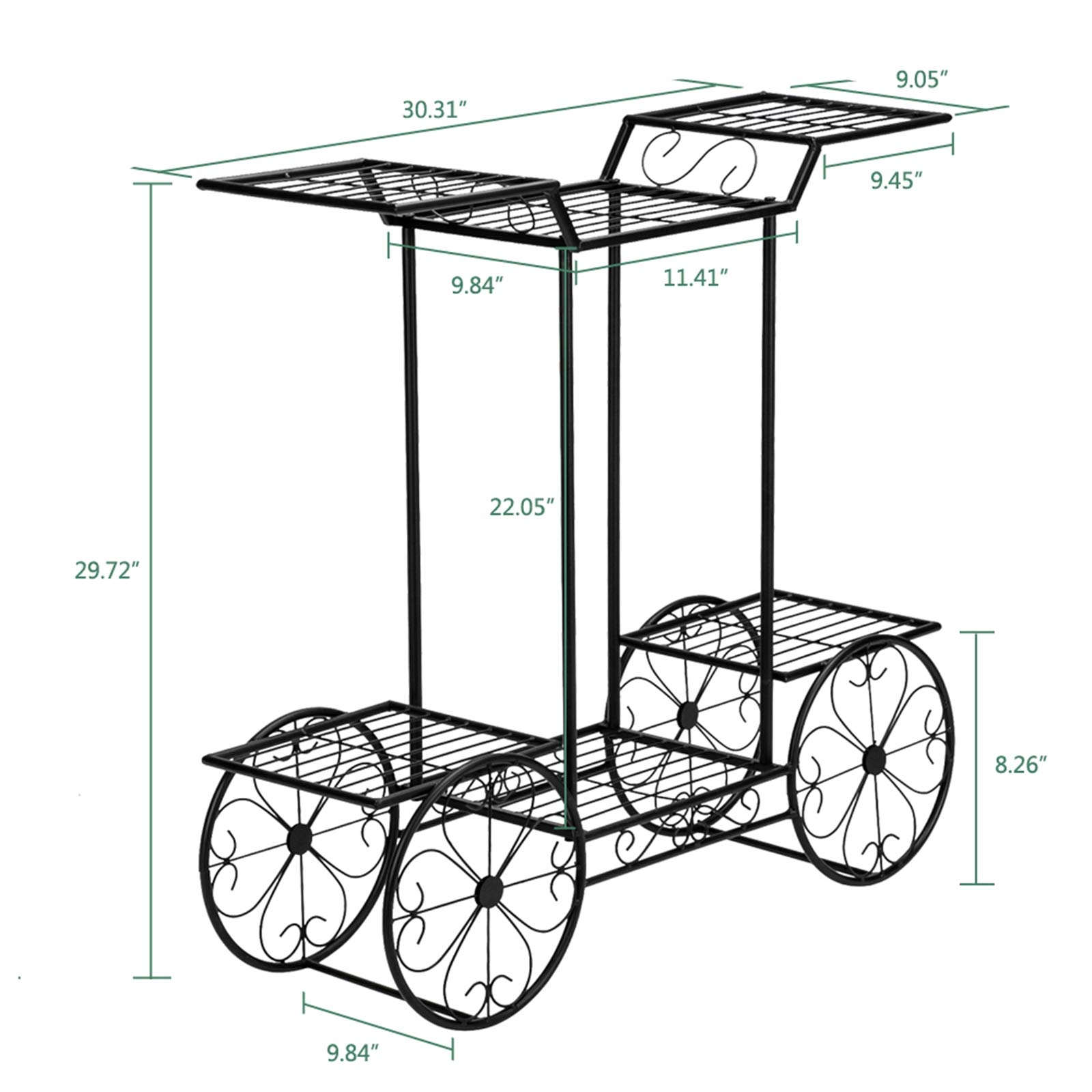 WEI WEI GLOBAL Metal Car-Shaped Flower Pot Stand - 6 Tier Plant Holder Display Shelf for Indoor & Outdoor Plants - Perfect for Home, Garden, Office Decor and Gift Ideas