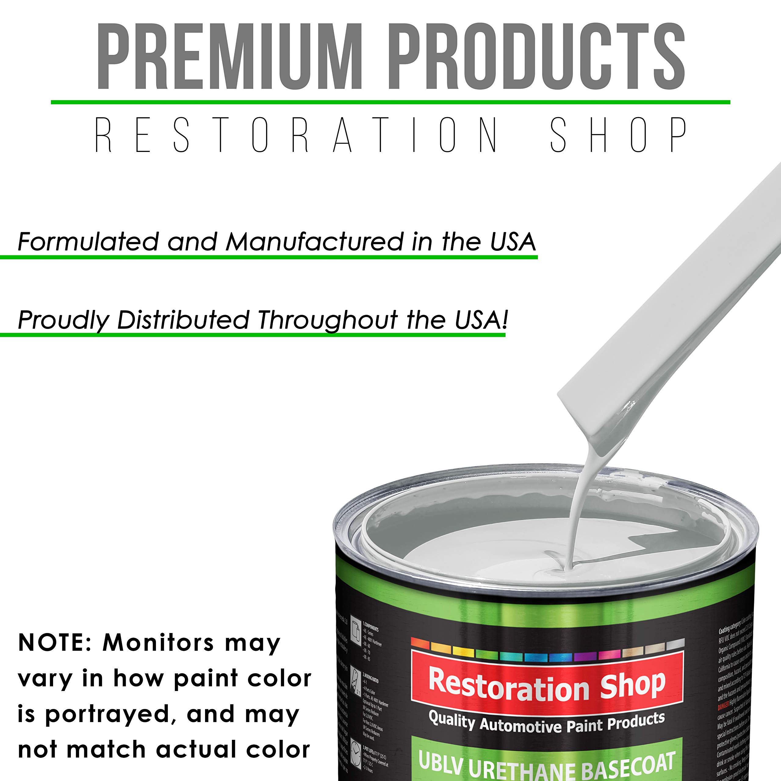Restoration Shop - Classic White Low VOC Urethane Basecoat Auto Paint (1 Gallon) - Professional High Gloss Automotive Refinish Coating for Cars & Trucks - Perfect for DIY Restoration, Touch-Ups & Professional Auto Body Work
