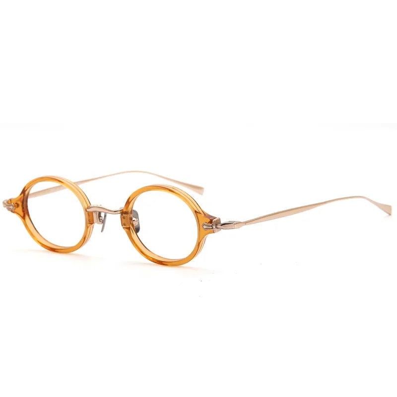 Aror Women's Full Rim Round Acetate Titanium Eyeglasses Frame 949101 - Lightweight & Durable Glasses for Work, Reading & Fashion
