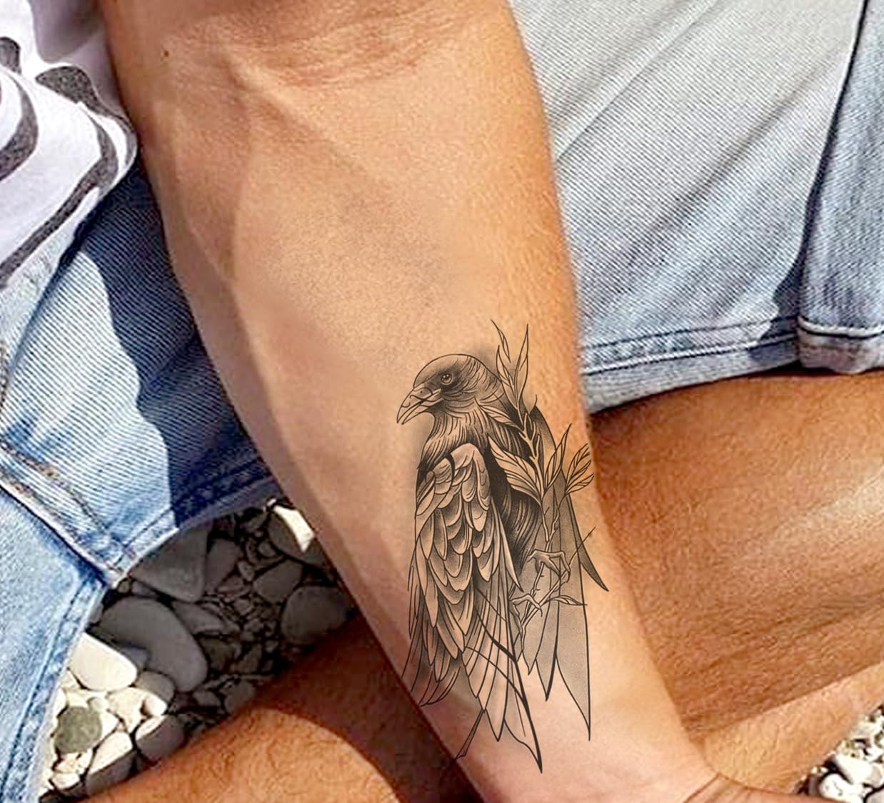 Waterproof Temporary Tattoo Stickers for Men & Women - 3D Realistic Flowers, Butterflies, Stars, Angels, Wolves & Armband Designs (21X15cm) | Perfect for Parties, Halloween Costumes & Fashion Accessories