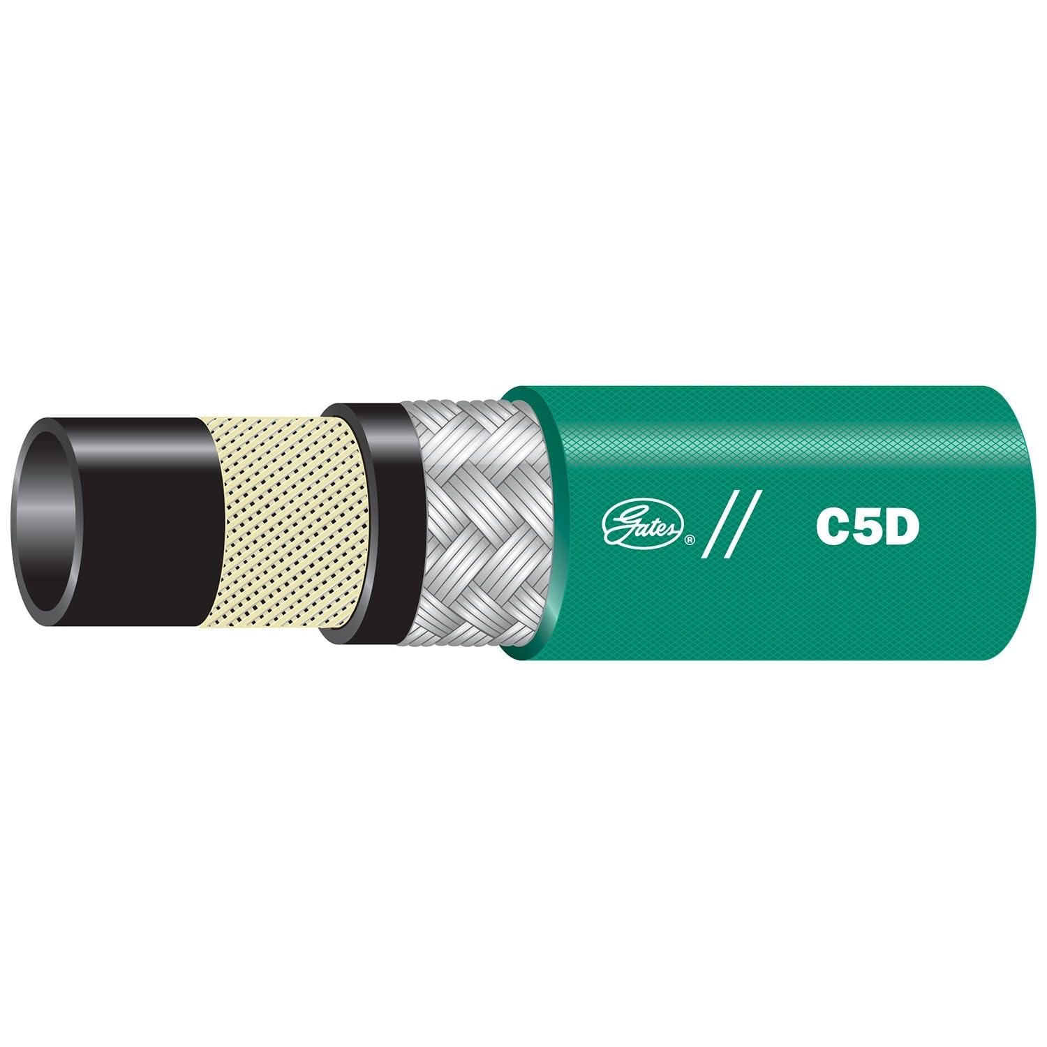 High-Temperature C5D Multi-Fluid Hose - Chemical & Oil Resistant Industrial Hose for Hydraulic, Air & Water Transfer - Ideal for Automotive, Manufacturing & Agriculture Use