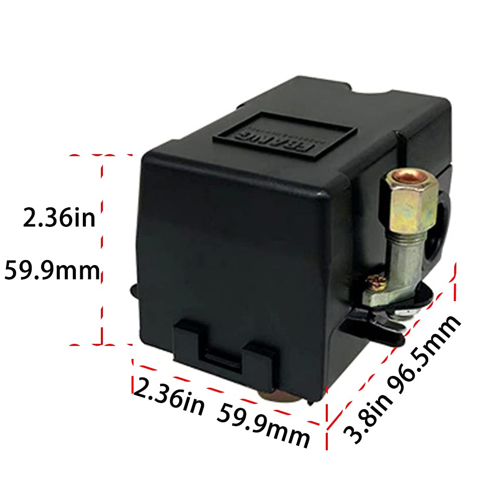 95-125 PSI Automatic Air Compressor Pressure Switch with 1 Port (0.8MPA) - Ideal for Air Pumps, Inflatable Pools, Tires & Pneumatic Tools
