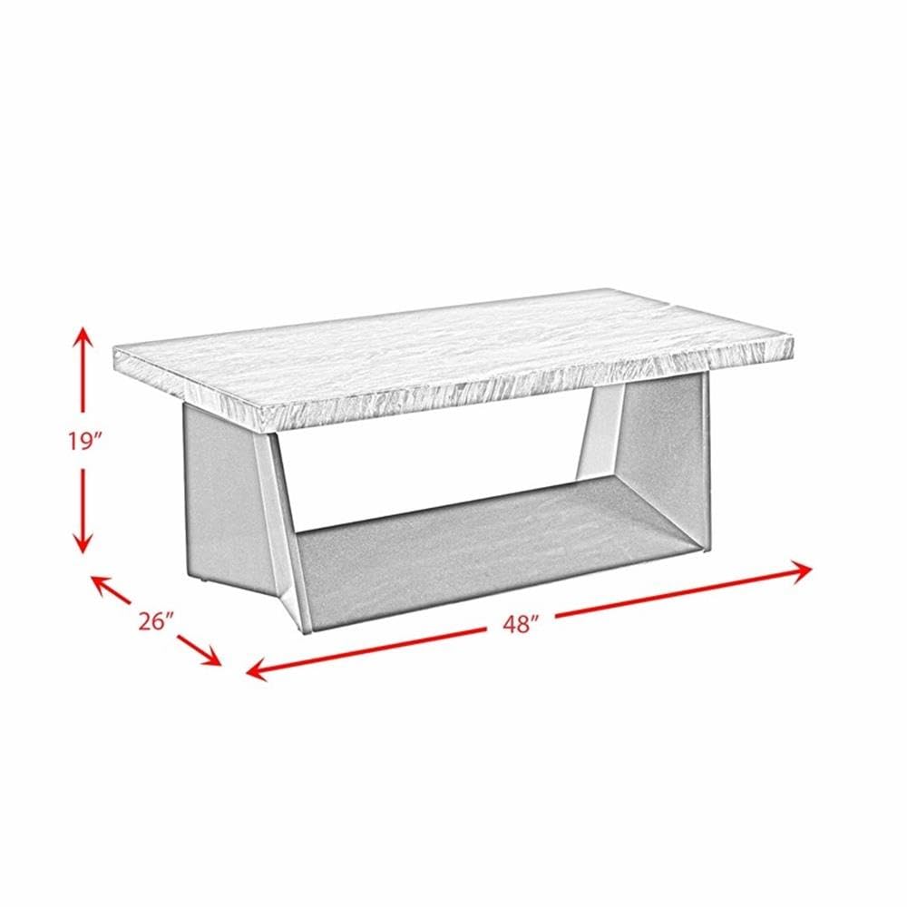 Picket House Furnishings Tobias Modern Coffee Table with Dark Marble Top - Stylish Living Room Centerpiece for Home Decor
