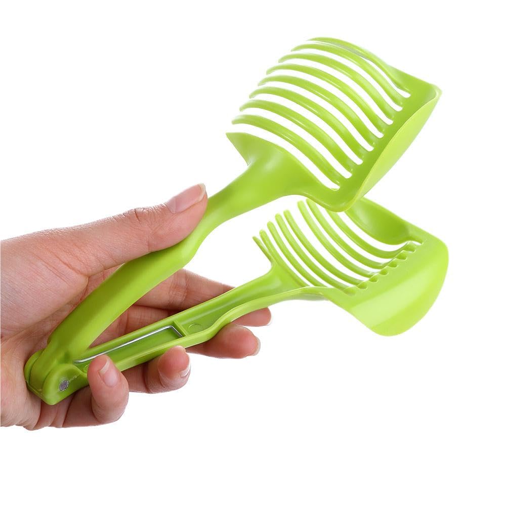 Multifunctional Plastic Tomato Slicer - Handheld Round Fruit & Vegetable Cutter for Lemon, Bread, Kitchen Cutting - Perfect for Meal Prep, Salad Making & Sandwich Preparation