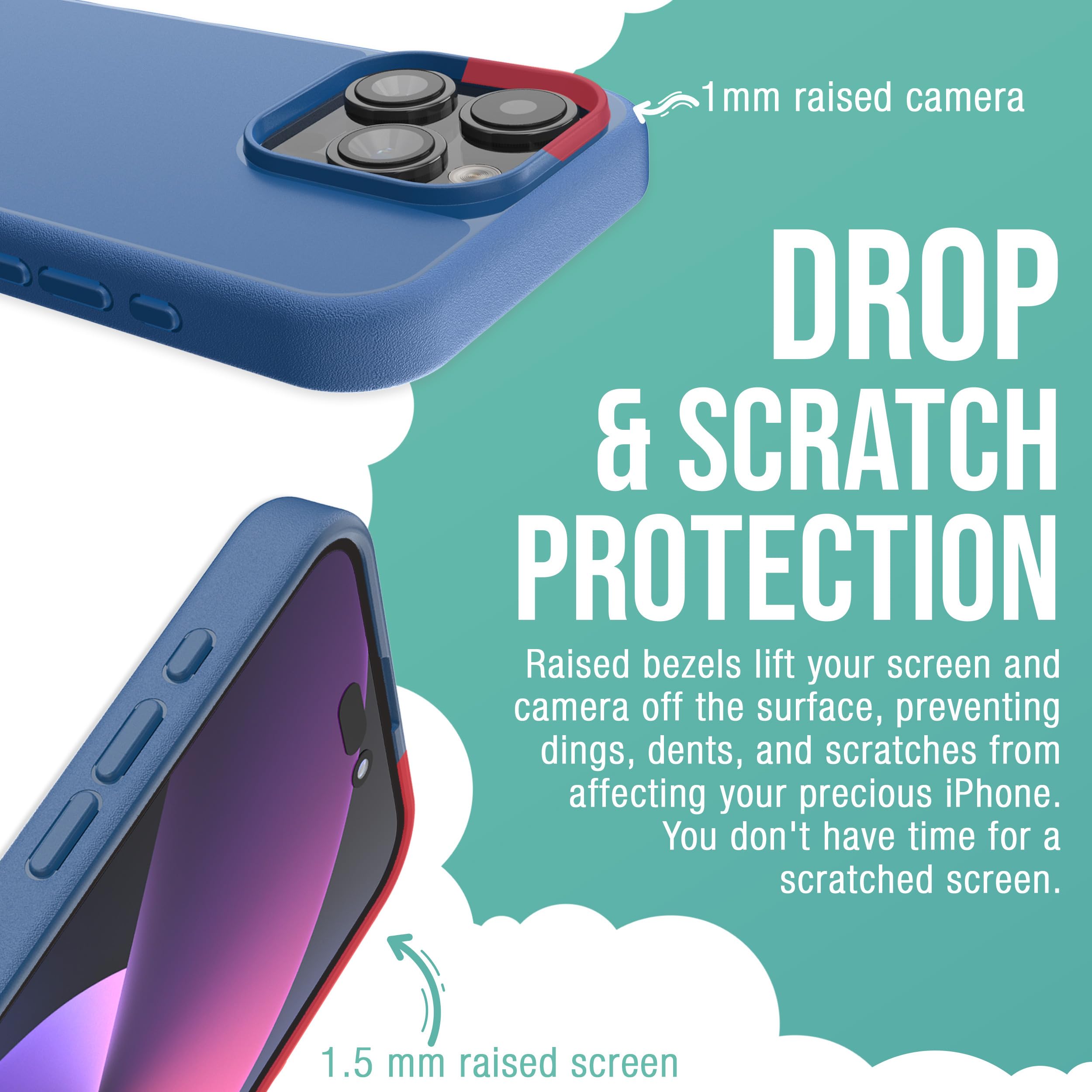Smartish iPhone 15 Pro Magnetic Case - Slim Protective Cover with MagSafe Compatibility & Microfiber Lining | Gripmunk Design for Secure Hold | Perfect for Daily Use, Travel & Outdoor Activities - Blues on The Green