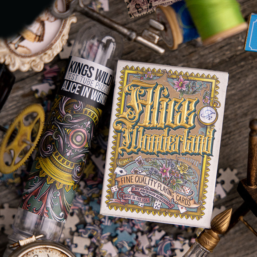 Alice Deck + Mini Puzzle - Premium Playing Cards & Brain Teaser Game Set for Adults & Kids - Perfect for Family Game Nights, Travel, and Party Entertainment