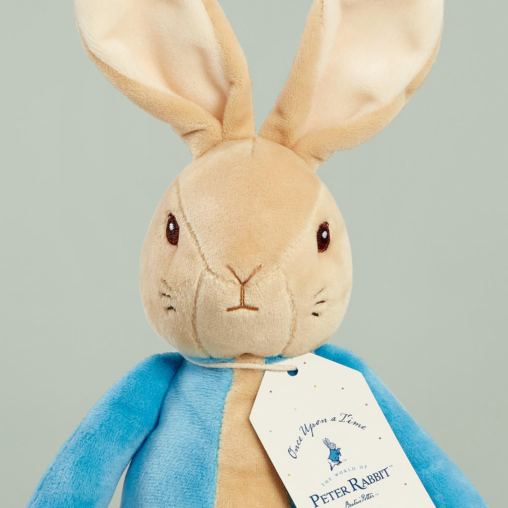 Personalized Peter Rabbit Baby Gift Set with Knitted Blanket - Blue | Newborn Shower, Christening, First Birthday Present for Boys & Girls