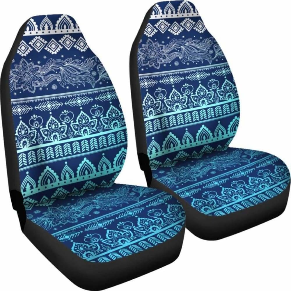 Stylish Blue Boho Car Seat Covers - Premium Car Interior Accessories for Comfort & Protection - Perfect for SUVs, Trucks & Sedans
