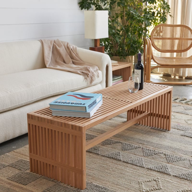 Sustainable Zero Waste Slatted Bench - Eco-Friendly Wooden Outdoor Seating for Patio, Garden, and Backyard Decor | Perfect for Relaxing, Entertaining, and Green Living Spaces