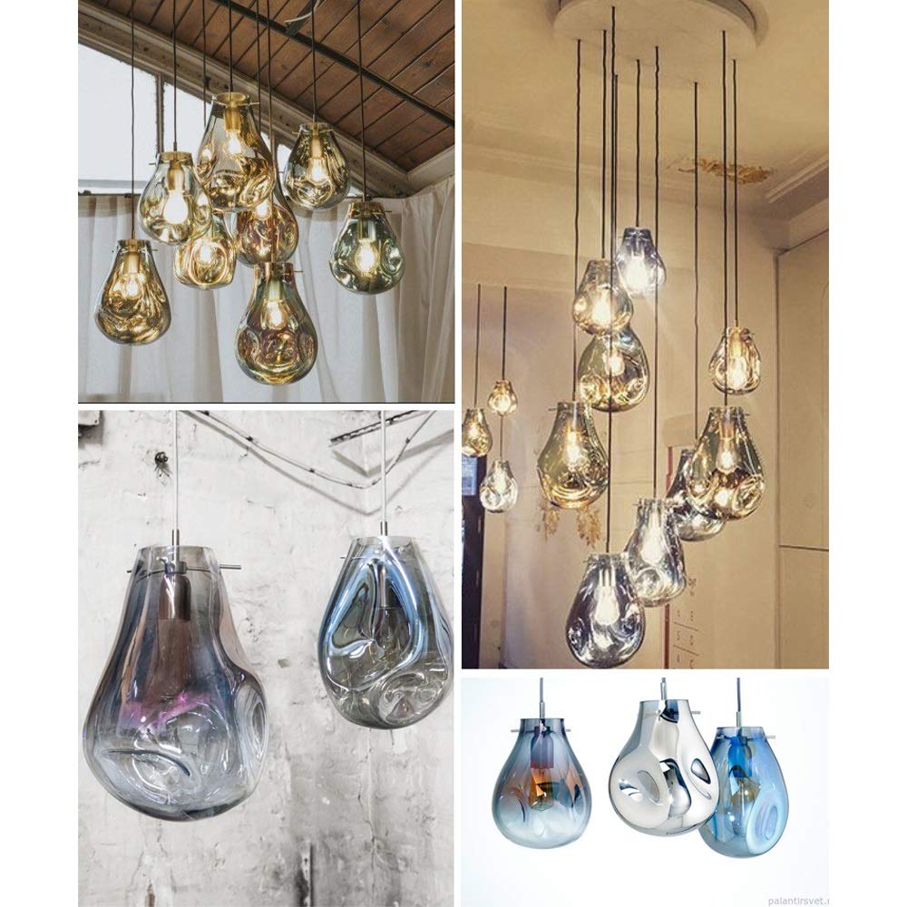 Modern LED Chandelier - Glass Lantern Postmodern Single Head Ceiling Pendant Light for Restaurant, Bar, Cafe, Study & Home Decor - Elegant European Style Hanging Light for Dining Room, Living Room & Aisle Lighting