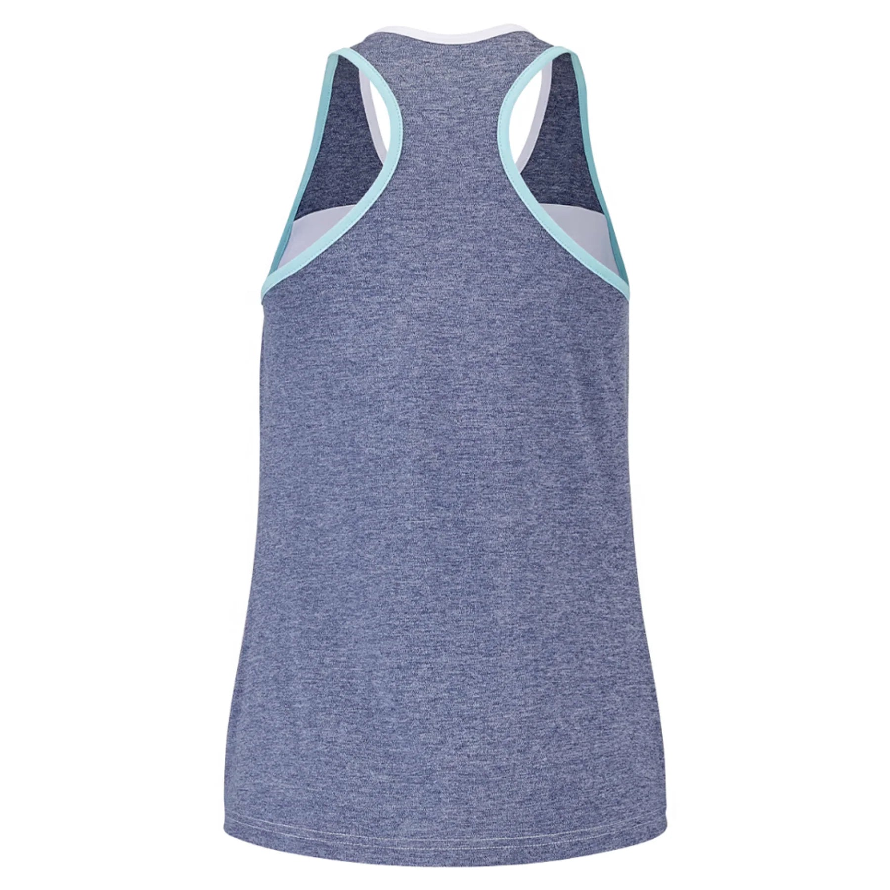 Babolat Play Tank Women's Tennis Top - White/Blue Heather - Moisture-Wicking & Breathable for Comfort on Court