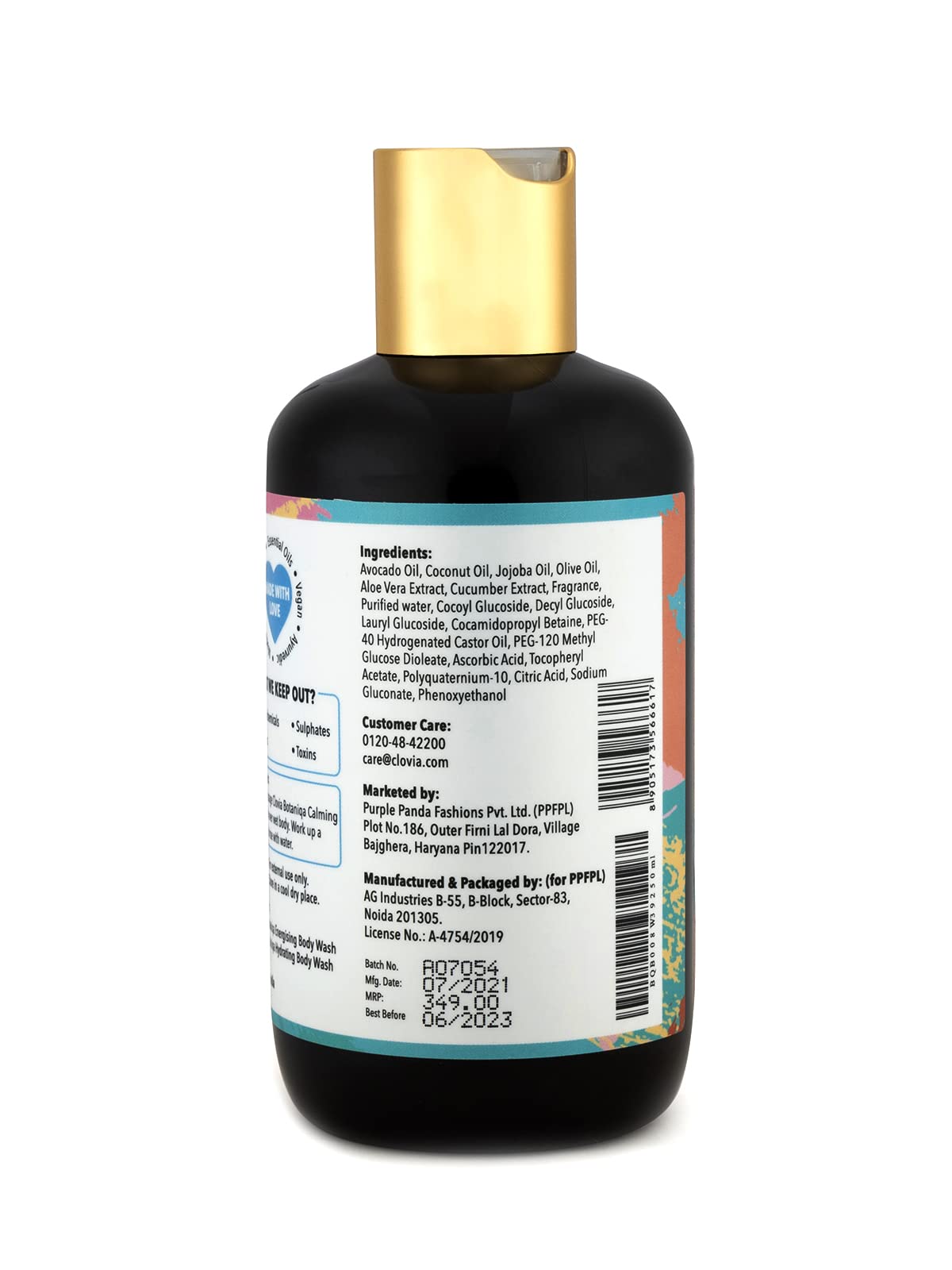 Clovia Botaniqa Natural Ingredient Body Wash for Dry & Sensitive Skin - Soothing & Calming Shower Gel with Plant Extracts | Perfect for Relaxing Bath & Stress Relief