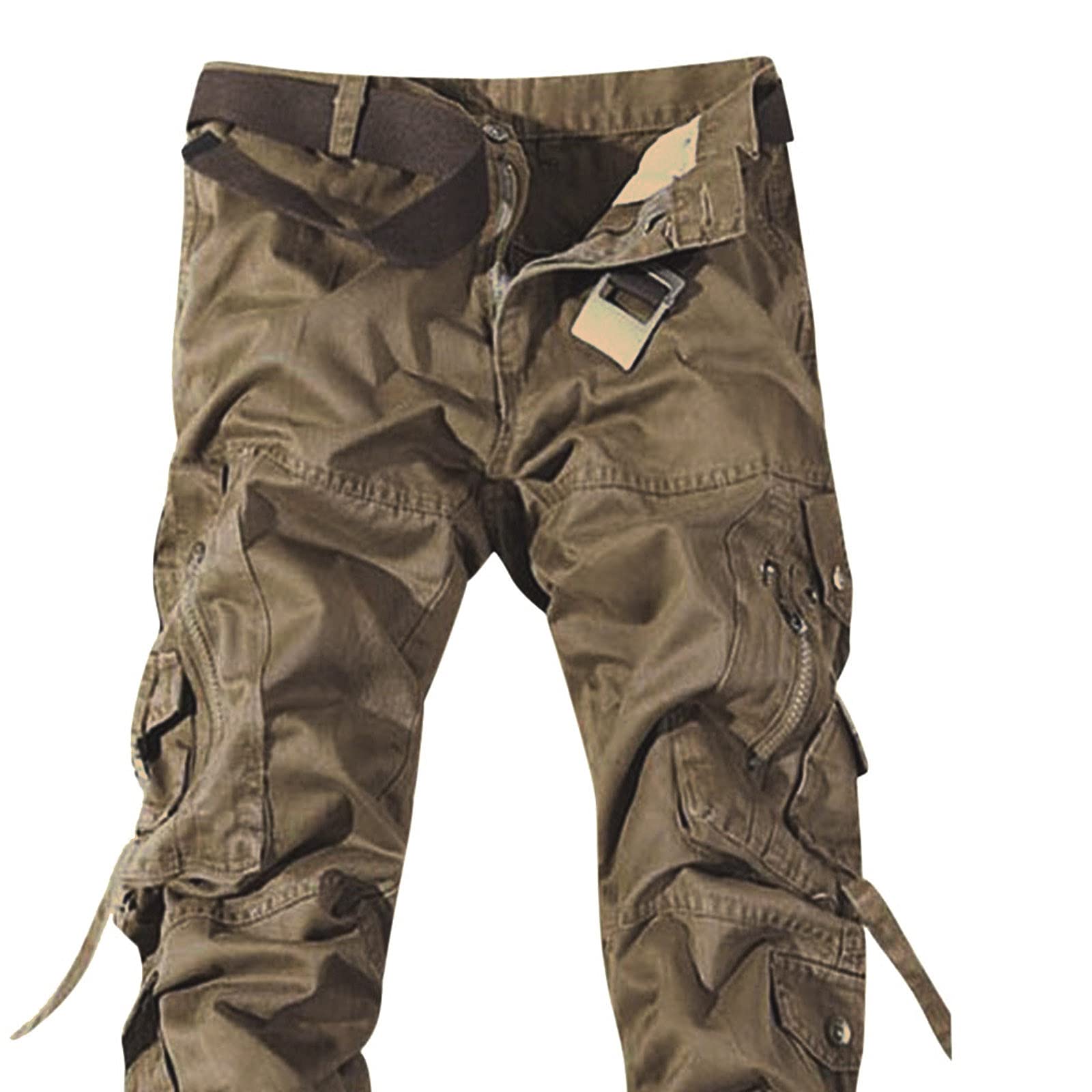Men's Casual Sweatpants with Multi-Pockets | Washed Cargo Pants for Outdoor, Workout & Everyday Wear | Comfortable Long Pants for Hiking, Gym & Relaxing