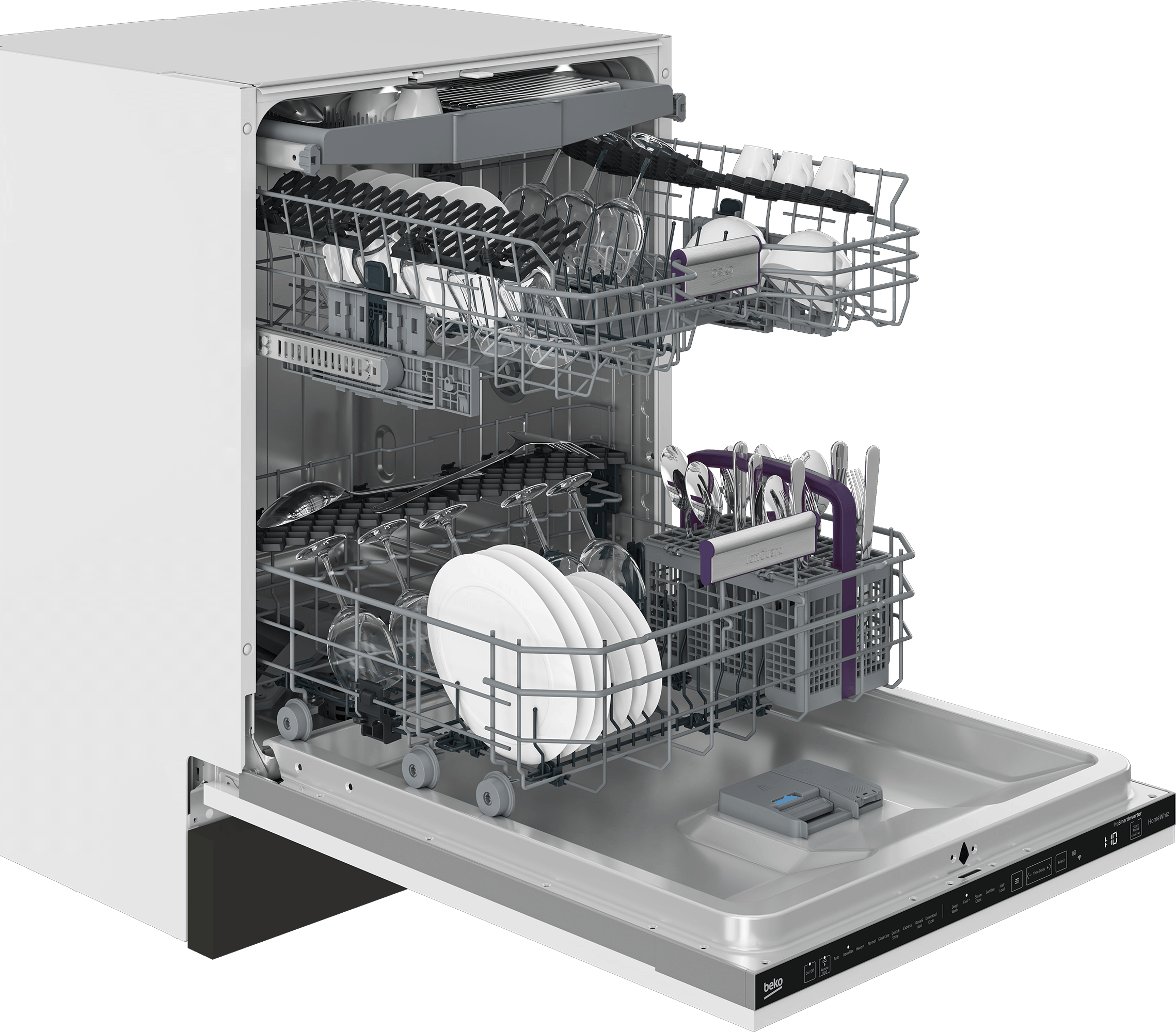 Beko DIT39434 16 Place Settings Tall Tub Dishwasher - 39.0 Inch Built-In for Large Families & Entertaining | Perfect for Kitchens with Heavy Dishwashing Needs