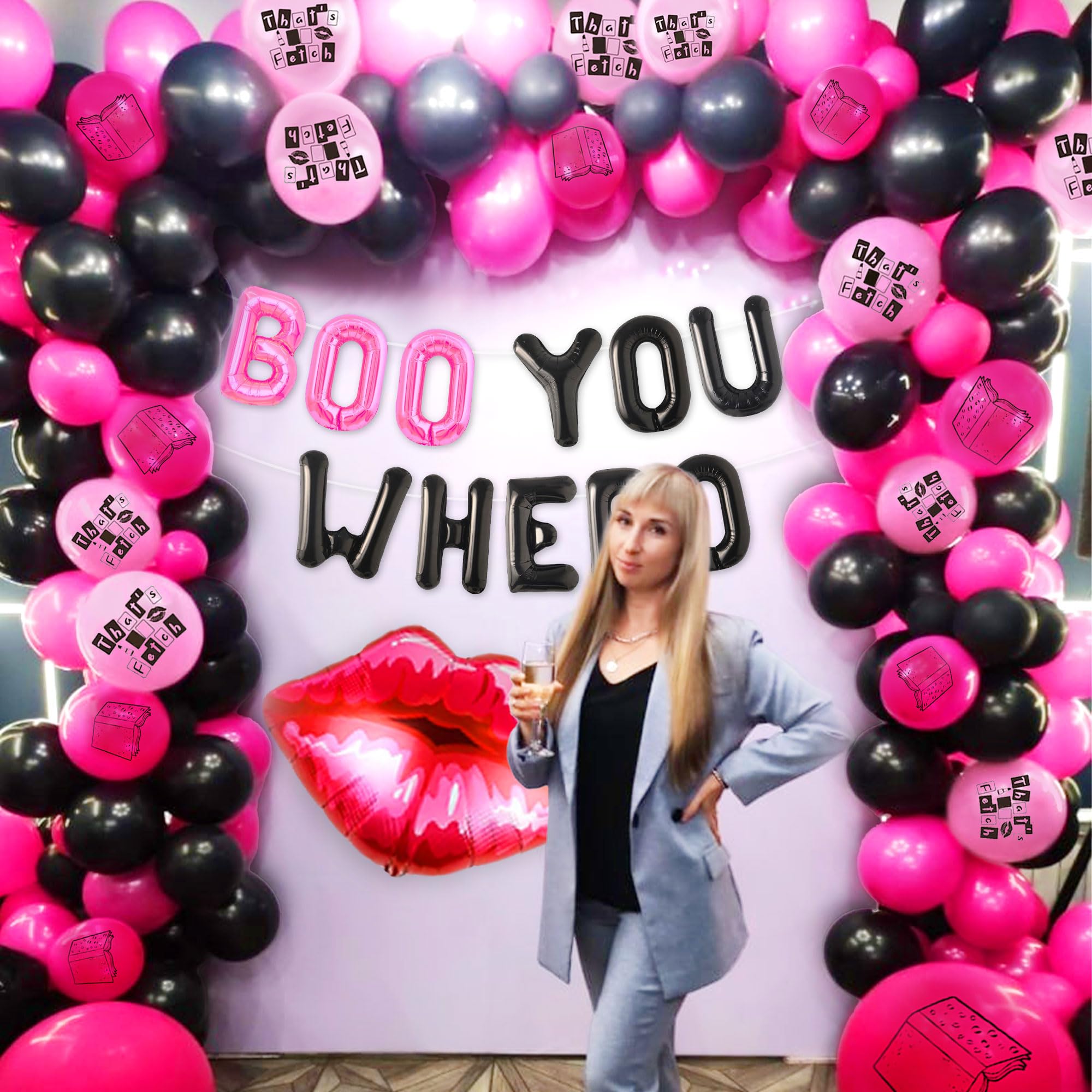 LaVenty Mean Girls Balloon Party Decorations - 'That's So Fetch' Balloons, Burn Book Banner for Y2K Themed Parties - Perfect for Birthday Decor, Movie Nights & 2000s Throwback Events