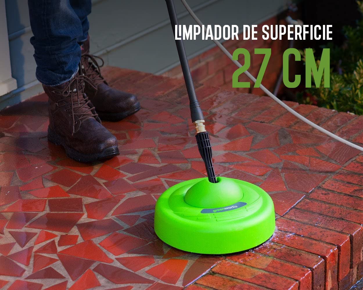 Greenworks 11 Inch Universal Pressure Washer Surface Cleaner Attachment - Perfect for Driveway, Deck, Patio & Sidewalk Cleaning