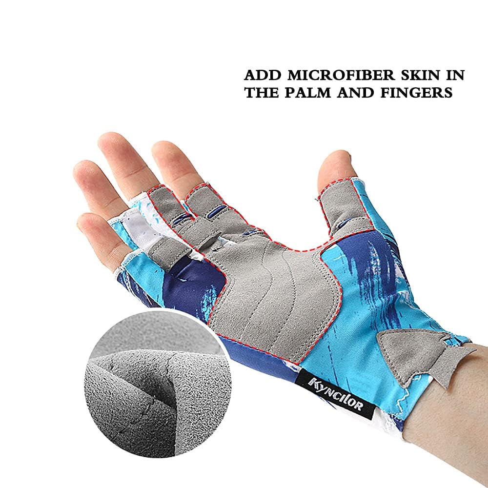 UPF50+ Fingerless Fishing Gloves for Men & Women - Sun Protection, Breathable & Grip Enhanced - Ideal for Fishing, Kayaking, Boating & Outdoor Sports