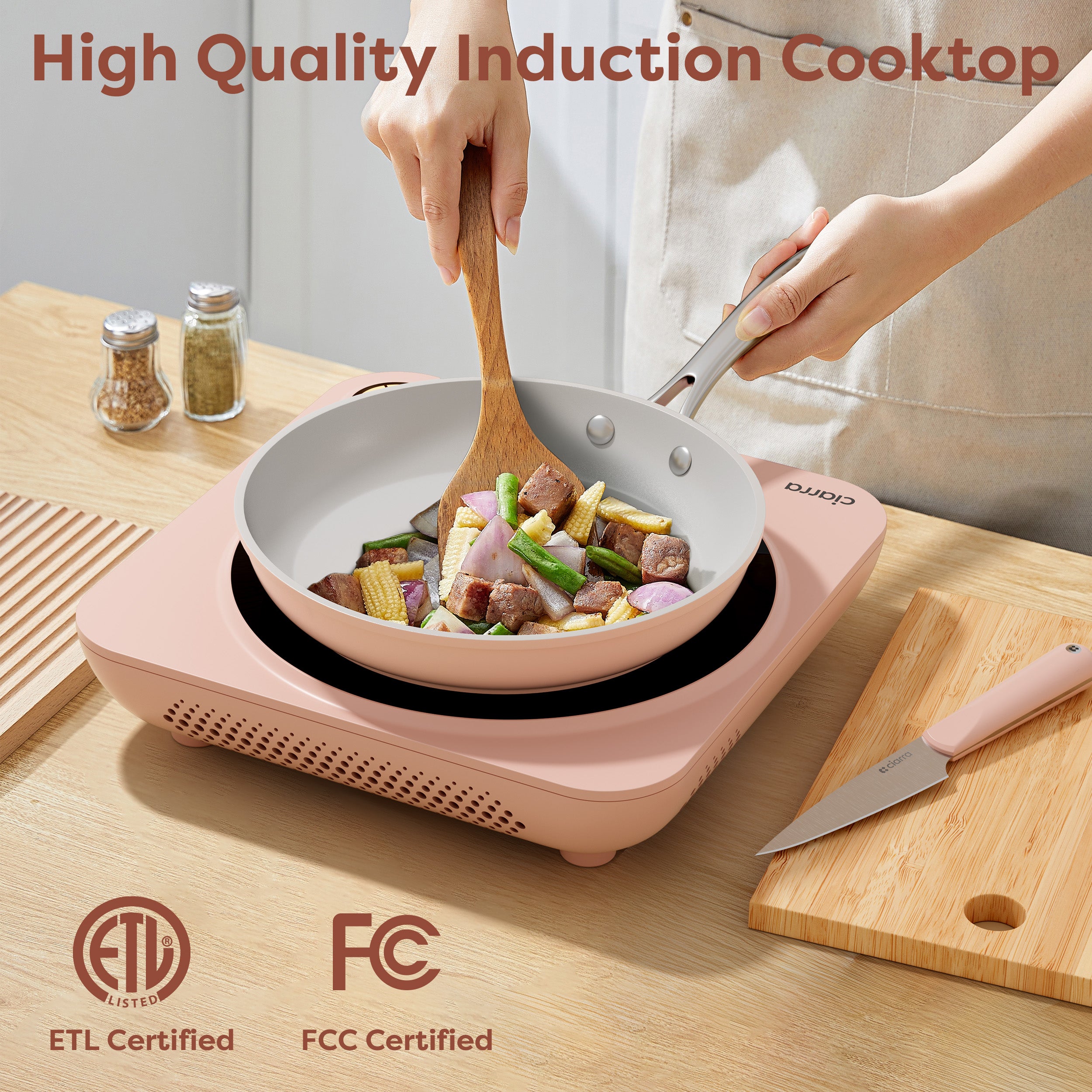 Portable Induction Cooktop 1500W - Fast Heating Electric Stove with Donut Design for Kitchen, Camping & Dorm Use