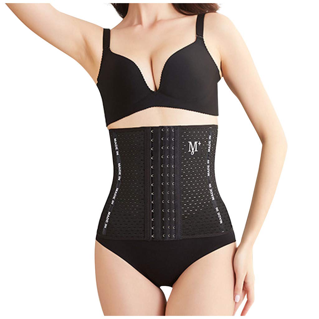 Lingding Women's Latex Waist Trainer Corset - 6 Hook Bust Latex Sports Belt for Body Shaping & Fat Burning | Tummy Control for Workouts, Postpartum Recovery & Everyday Slimming