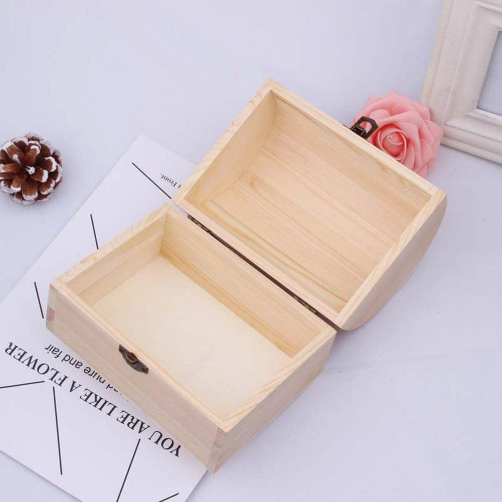 Large Capacity Rectangular Jewelry Box - Handmade Unfinished Wood Multifunctional Trinket Case, Lightweight & Delicate for Tabletop Storage | Perfect for Organizing Necklaces, Rings & Earrings