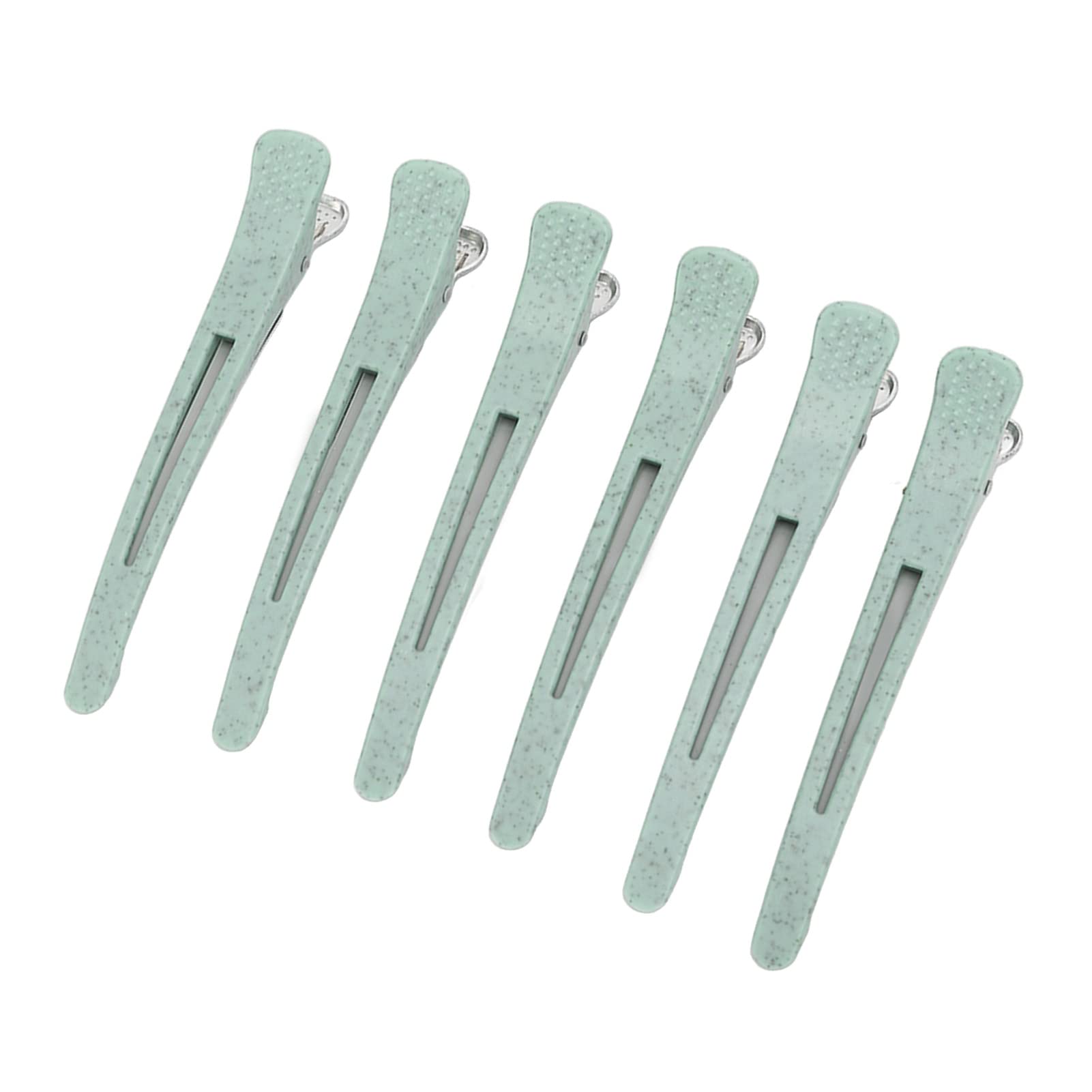 6pcs Professional Duckbill Hair Clips for Women & Girls - Salon Quality Styling & Sectioning Hair Clips (Green) - Perfect for Hairdressing, Salon Use & Home Styling