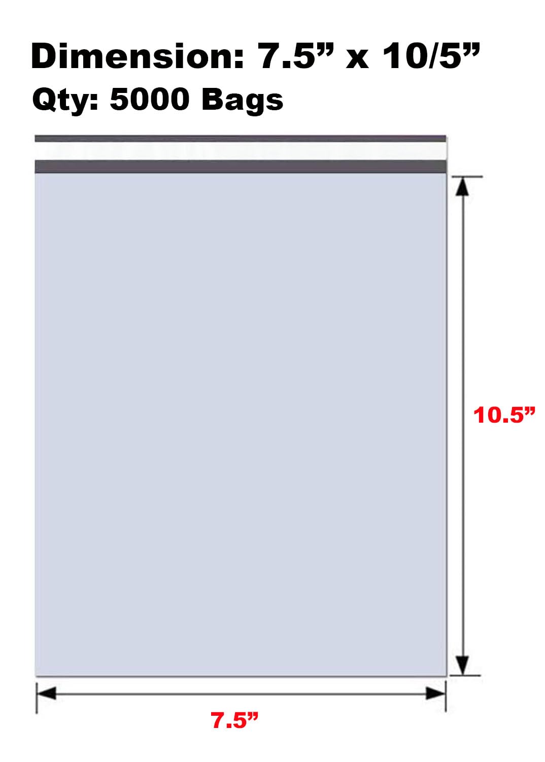 5000-Pack 7.5x10.5 Inch White Poly Mailers - Self Seal Waterproof Mailing Envelopes for Ecommerce Shipping, Small Business Packaging & Online Store Orders (5000 Bags Bulk)