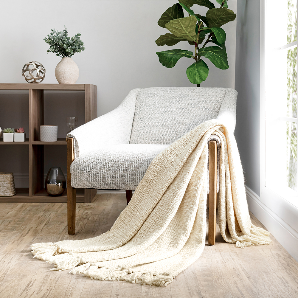 Soft Slub Yarn Throw Blanket - Cozy Knit Blanket for Couch, Bed & Travel - Lightweight & Breathable for All Seasons