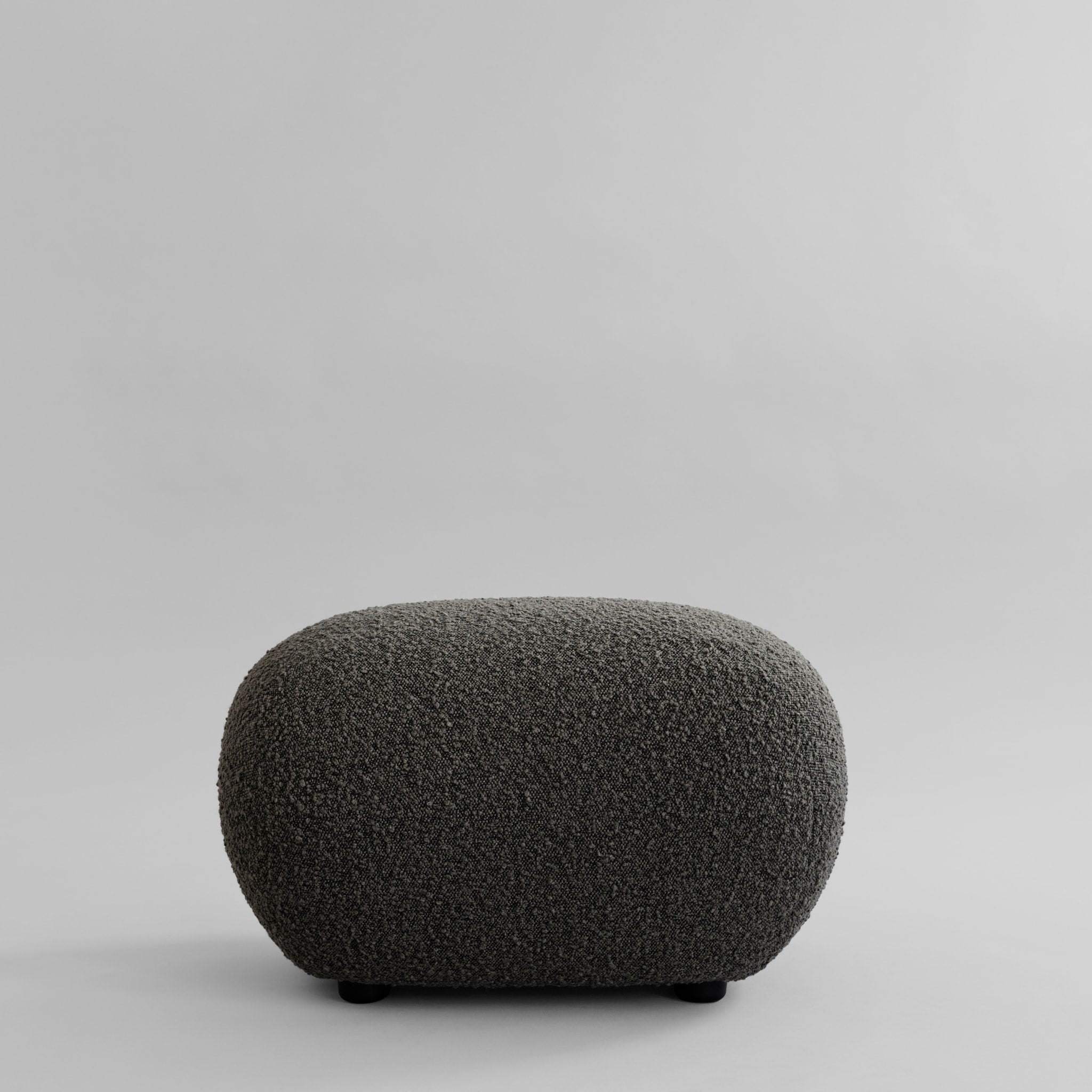 PRE ORDER 101 COPENHAGEN Toe Ottoman, Deep Taupe Bouclé Upholstered Footstool - Modern Living Room Accent Piece for Cozy Home Decor