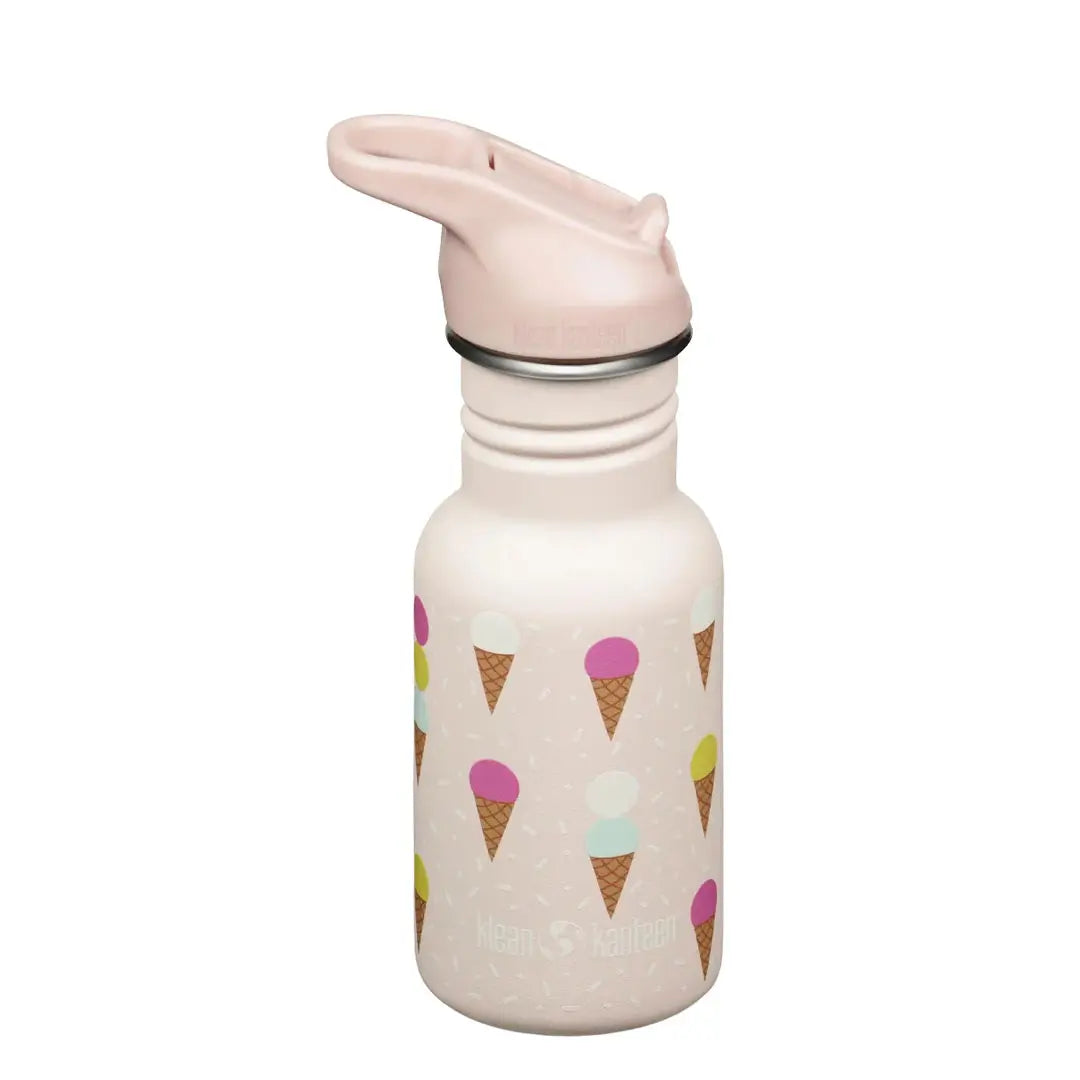 Klean Kanteen Kids Classic Stainless Steel Water Bottle 12oz with Flip Cap - Leak Proof, BPA Free for School, Outdoor & Sports Activities