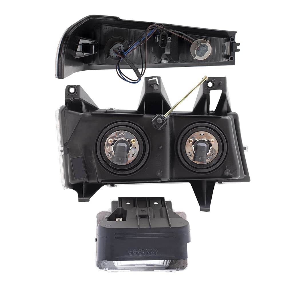 Brock Replacement Headlights Set - Driver & Passenger Side Headlights, Parking Signal Lights & Fog Lights - 6 Piece Kit Compatible with 2004-2012 Chevy Colorado & GMC Canyon Trucks - Perfect for Night Driving & Off-Road Adventures