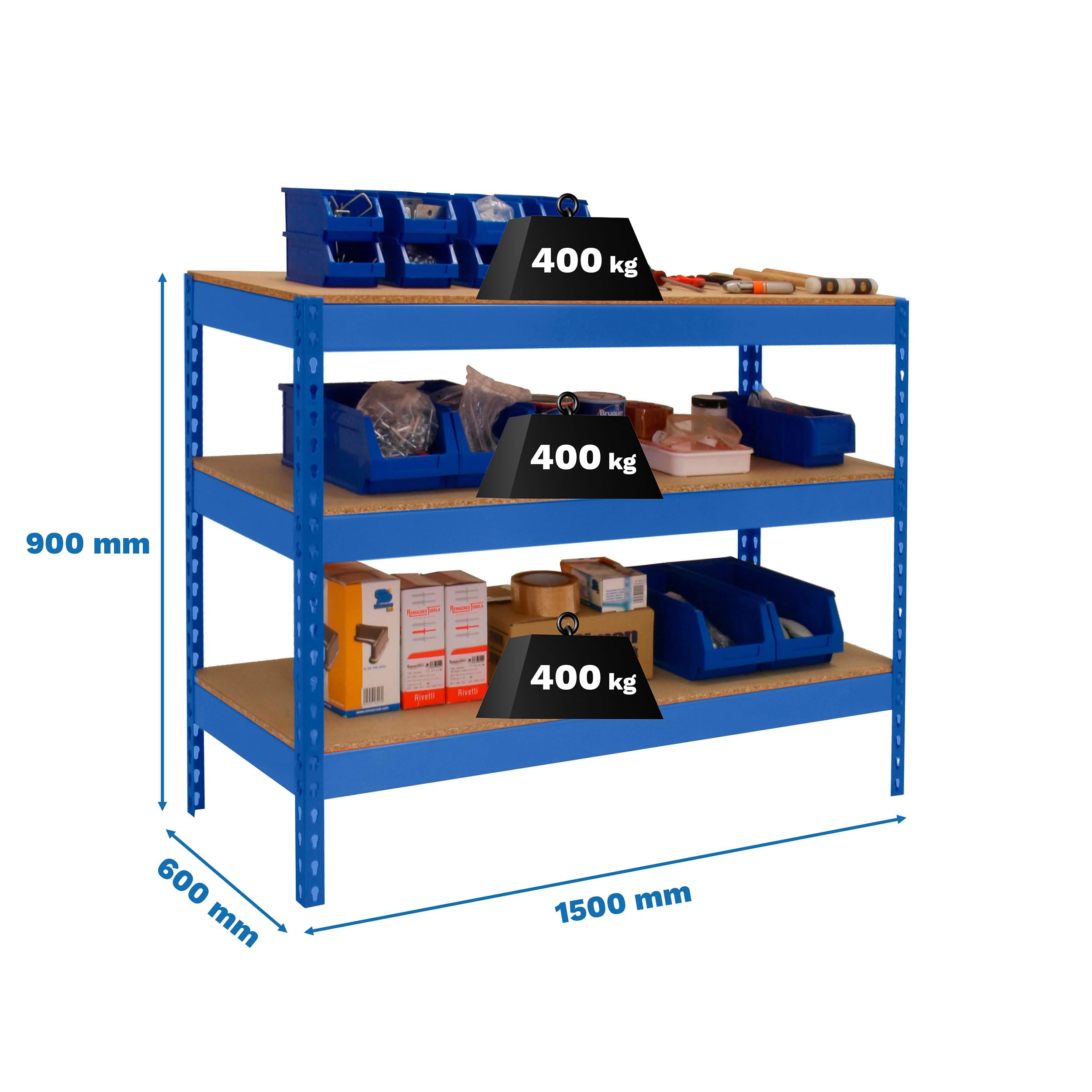 Simon Workbench 900x1500mm, 400kg Capacity, 3 Height Adjustments - Perfect for DIY & Woodworking