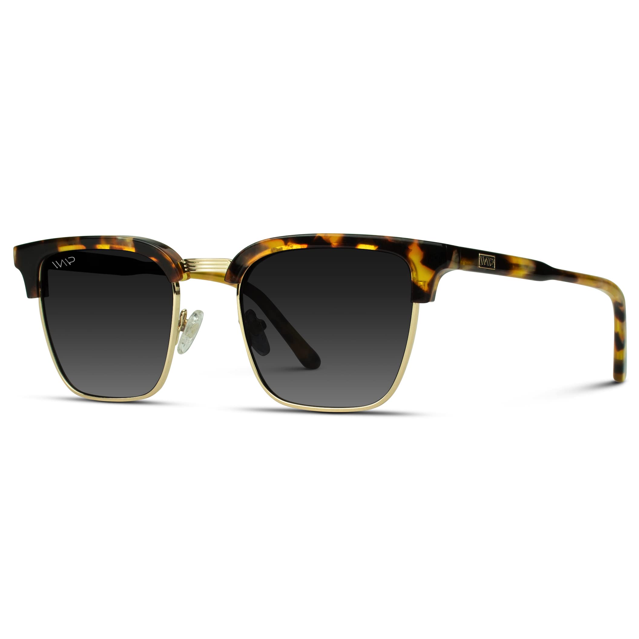 WearMe Pro Modern Semi-Rimless Rectangular Polarized Sunglasses for Men & Women - UV Protection, Lightweight & Stylish for Driving, Outdoor Sports & Beach Vacation