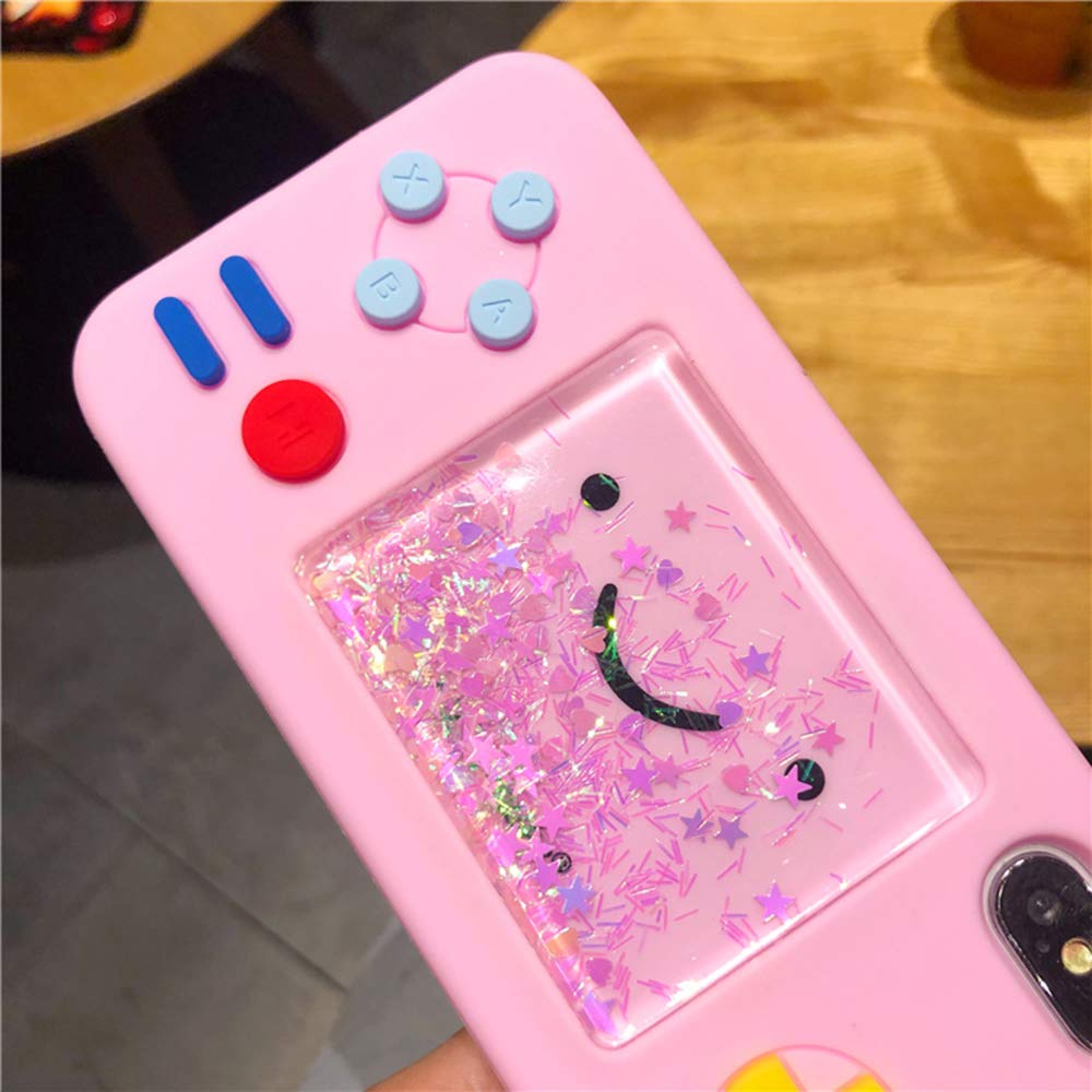 UnnFiko 3D Cartoon Squishy Game Case for iPhone 12 Pro Max - Soft Rubber Protective Cover with Liquid Stars Design, Funny Play Phone Case (Pink) - Perfect for Gaming Enthusiasts & Trendy Teens