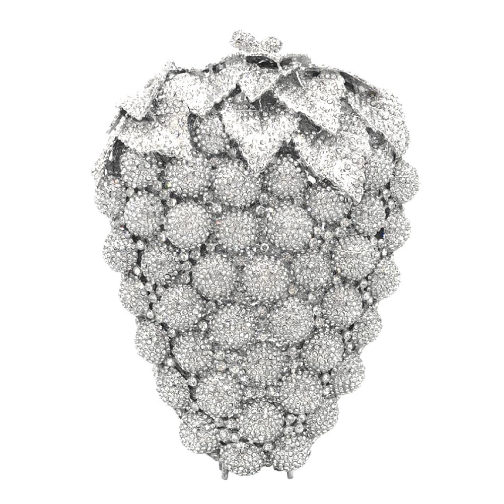 Elegant Hollow Carved Grape Rhinestone Evening Clutch - Luxury Crystal Handbag for Women | Perfect for Parties, Weddings & Formal Events