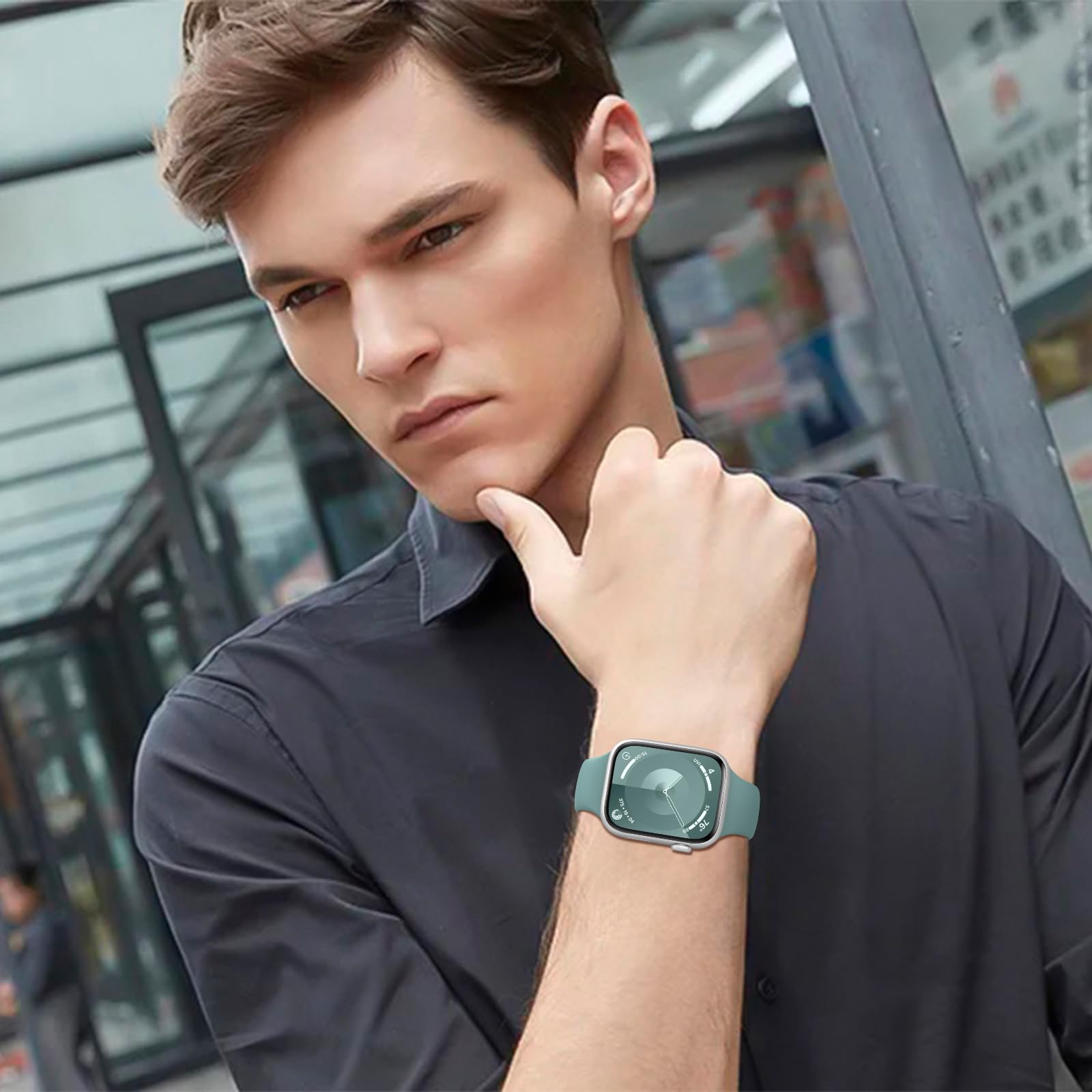 Premium Soft Silicone Sport Band Compatible with Apple Watch Series 1-9, Ultra & SE - 38mm 40mm 41mm 42mm 44mm 45mm 49mm Sizes for Men & Women | Perfect for Workouts, Running & Everyday Wear
